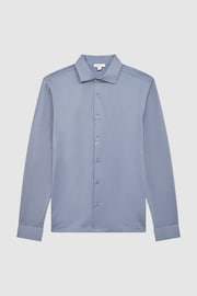 Reiss Airforce Blue King Mercerised Cotton Button-Through Shirt - Image 2 of 7