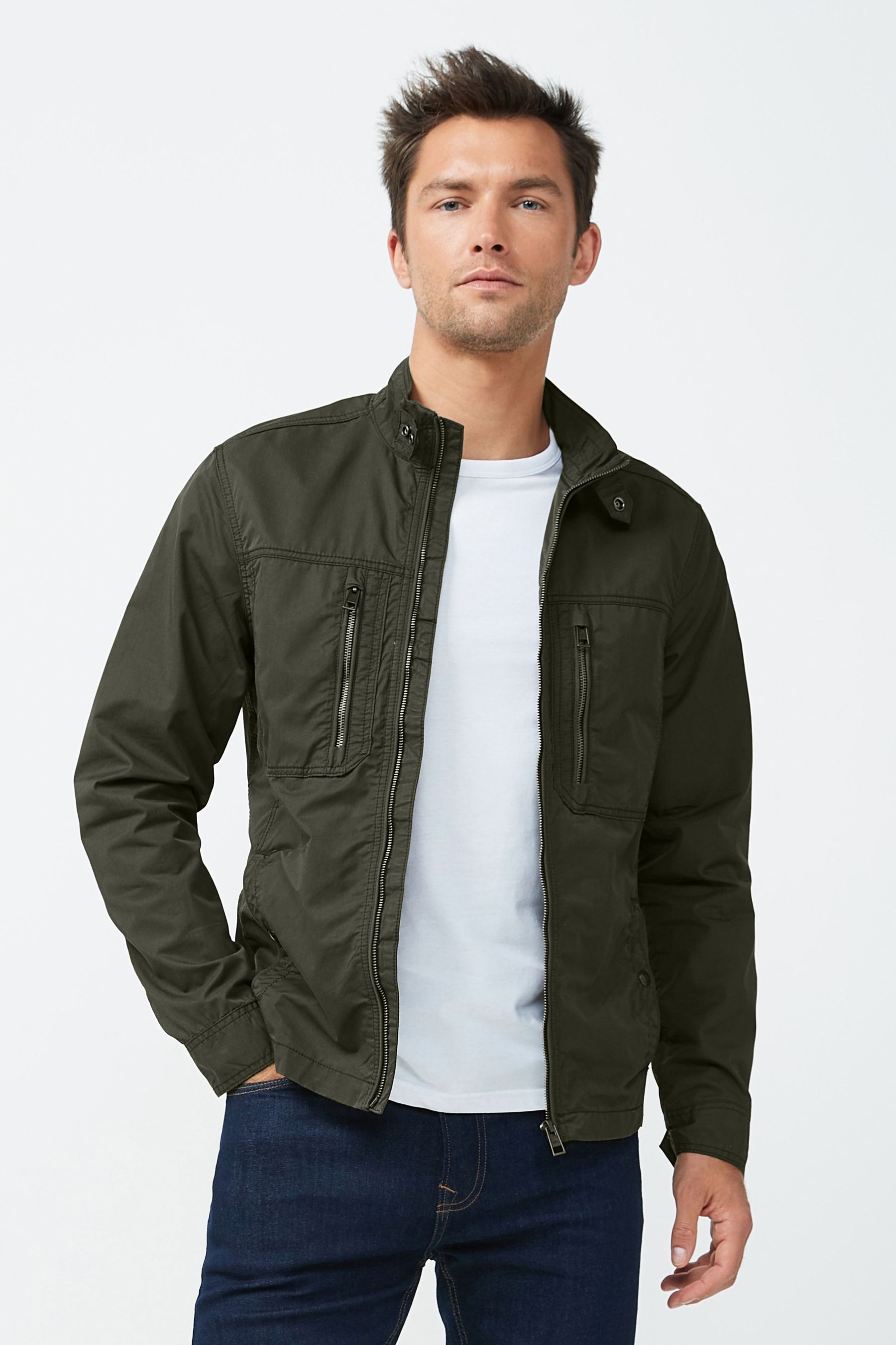 Buy Khaki Green Shower Resistant Utility Shacket from Next Luxembourg