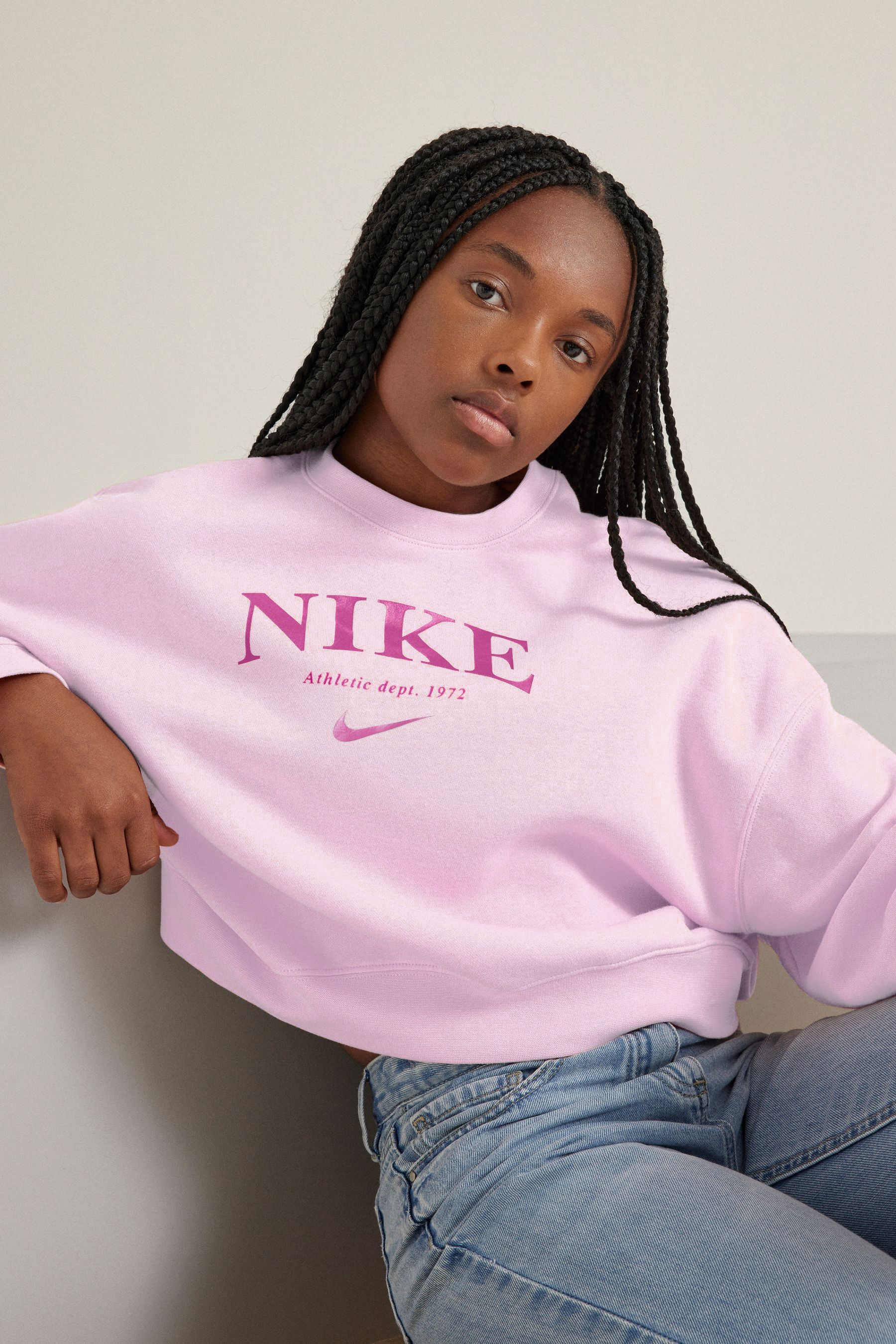 Nike trend fleece oversized crew sweatshir outlet