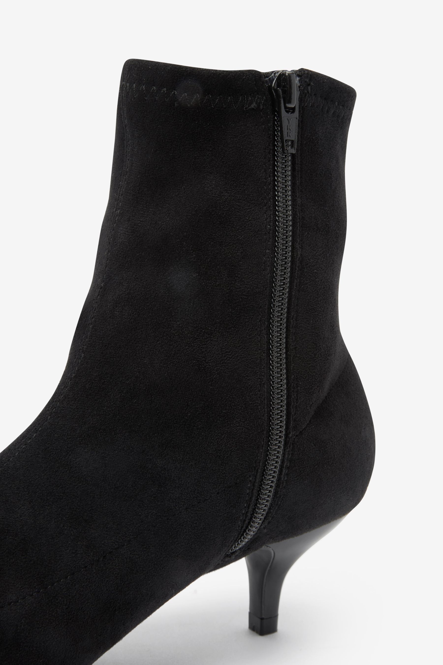 Buy Black Forever Comfort Kitten Heel Sock Boots from Next Luxembourg