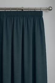 Fusion Navy Blue Galaxy Dim Out Woven Pair of Pencil Pleat Curtains - Image 2 of 3