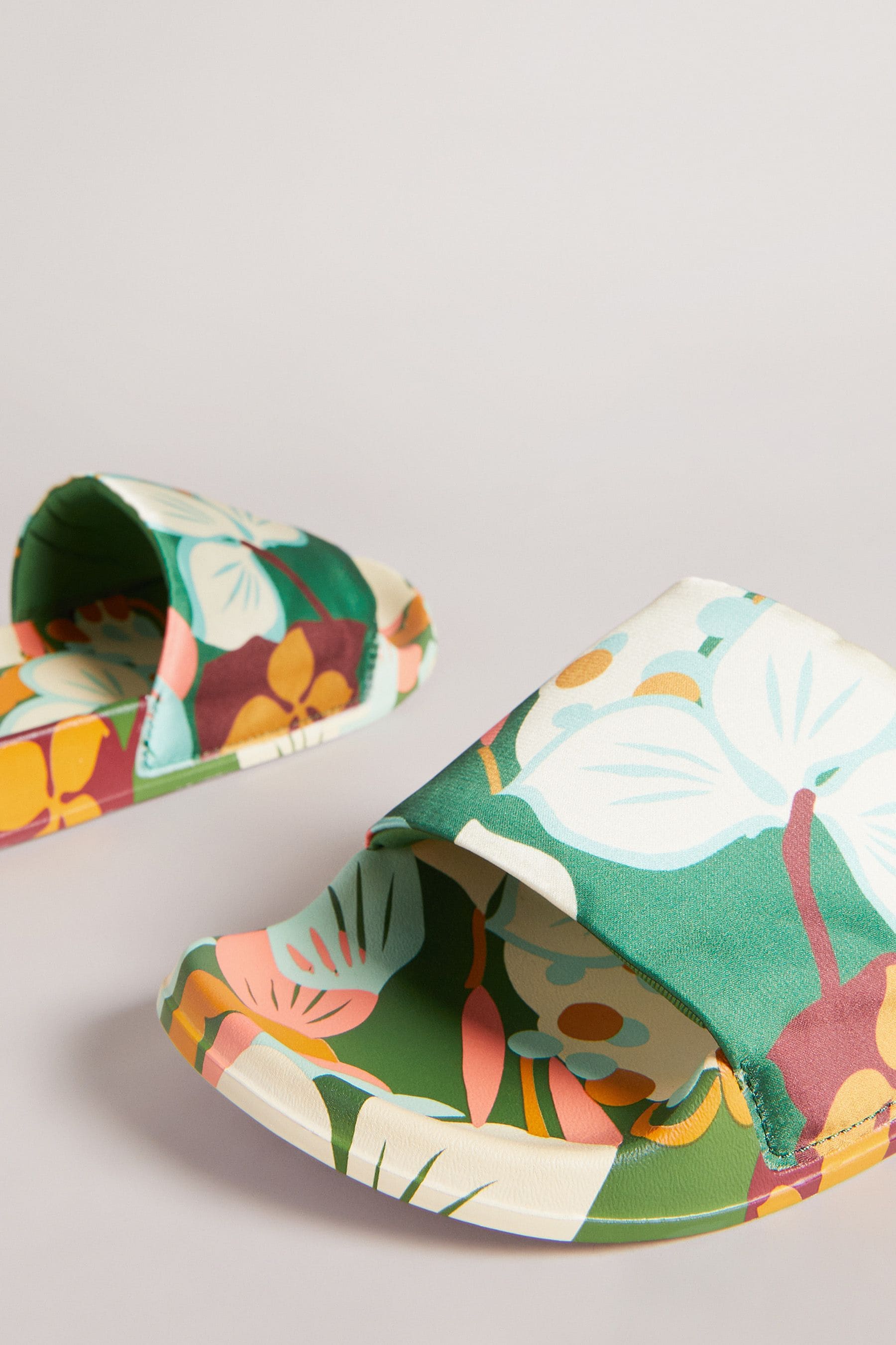 Buy Ted Baker Paulah Emerald Sunburnt Floral Sliders from Next Luxembourg