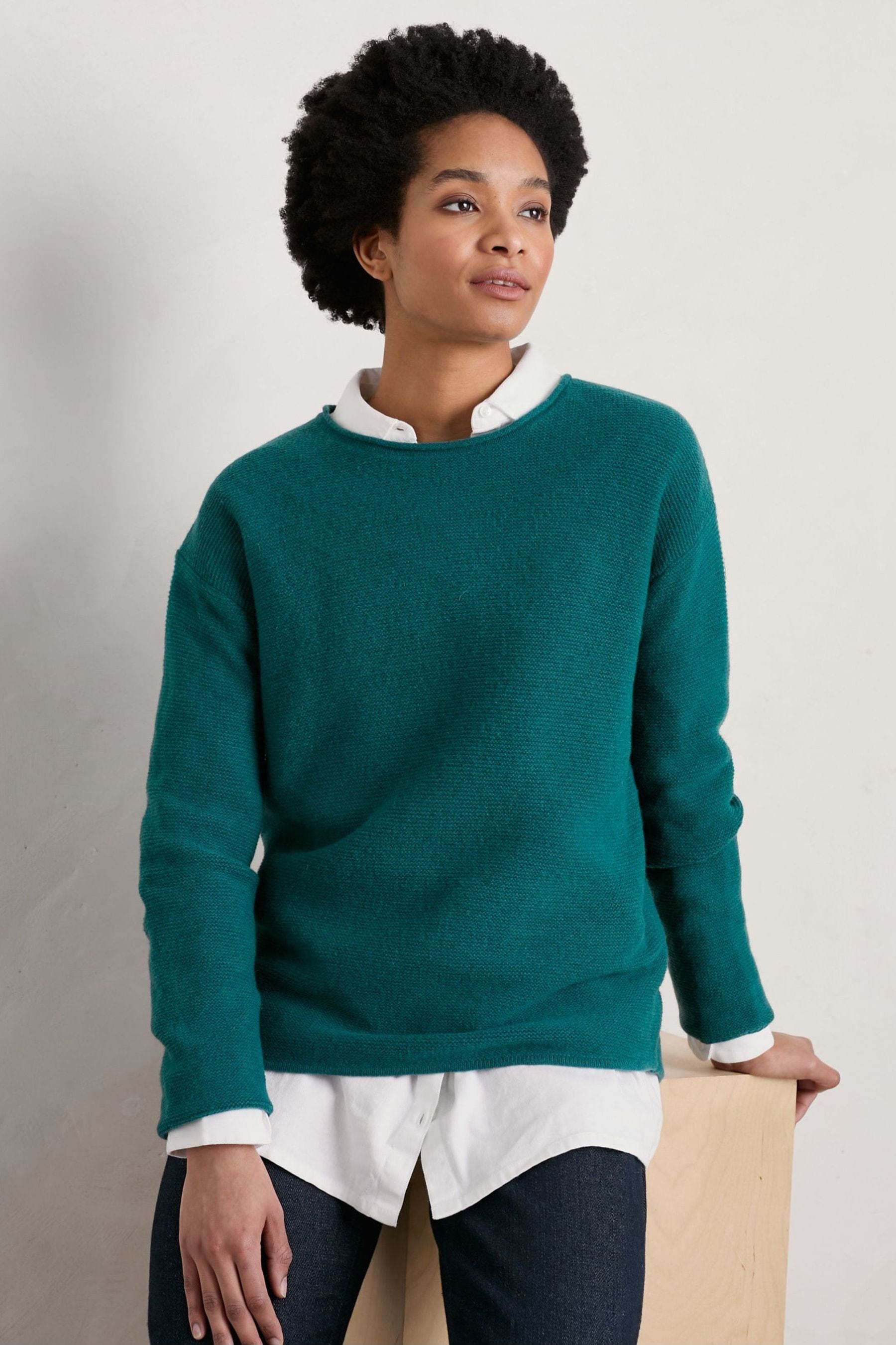 Buy Seasalt Cornwall Dark Green Fruity Wool Jumper from Next Ireland