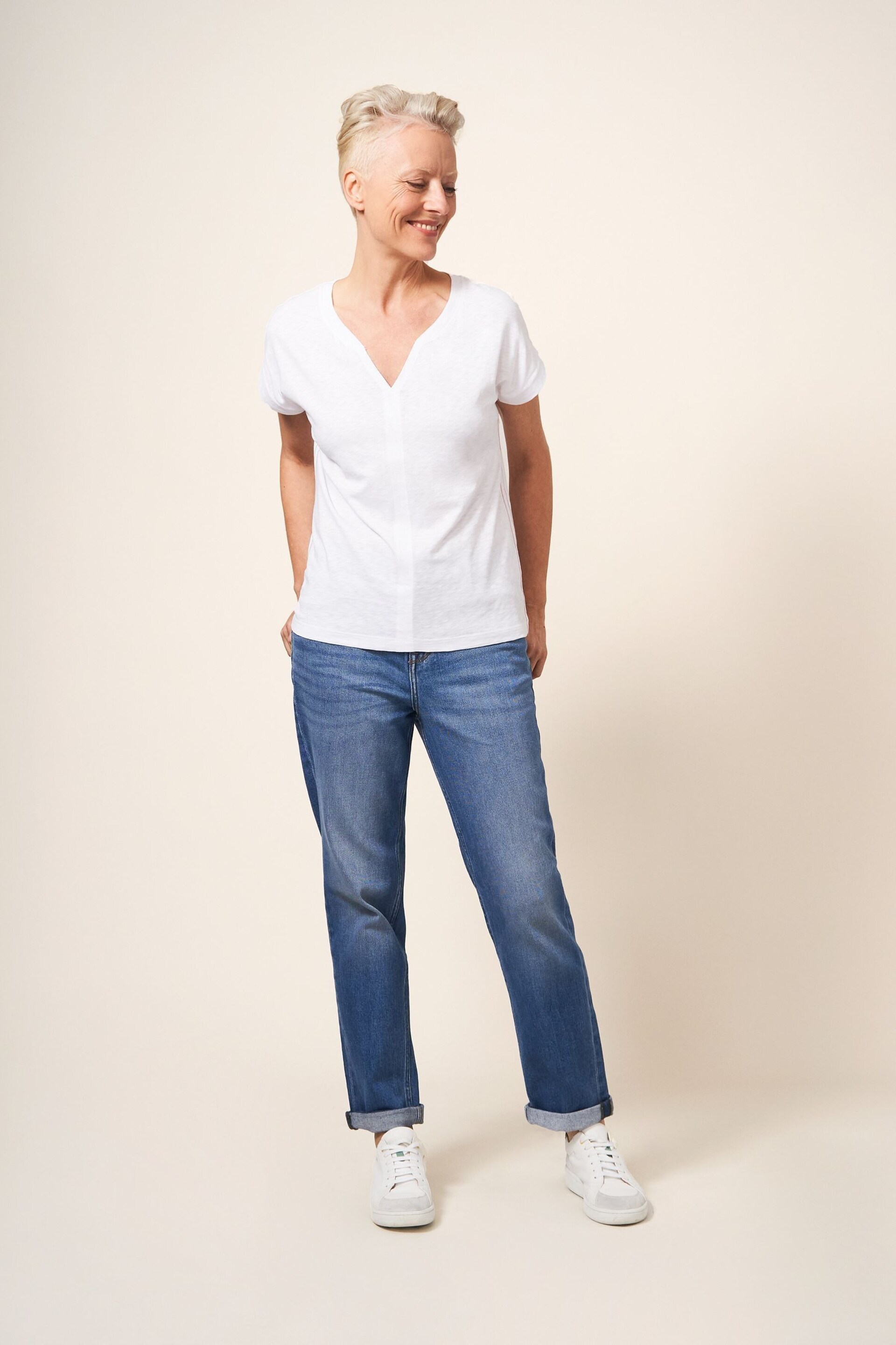 White Stuff Blue Relaxed Katy Slim Jeans - Image 1 of 6