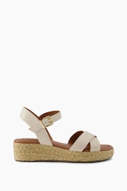 Dune London White Womens Wide Fit Linnie Cross Strap Flatform Sandals - Image 4 of 6