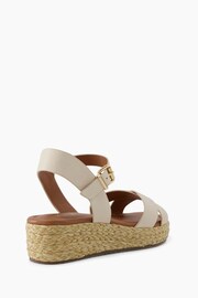 Dune London White Womens Wide Fit Linnie Cross Strap Flatform Sandals - Image 6 of 6