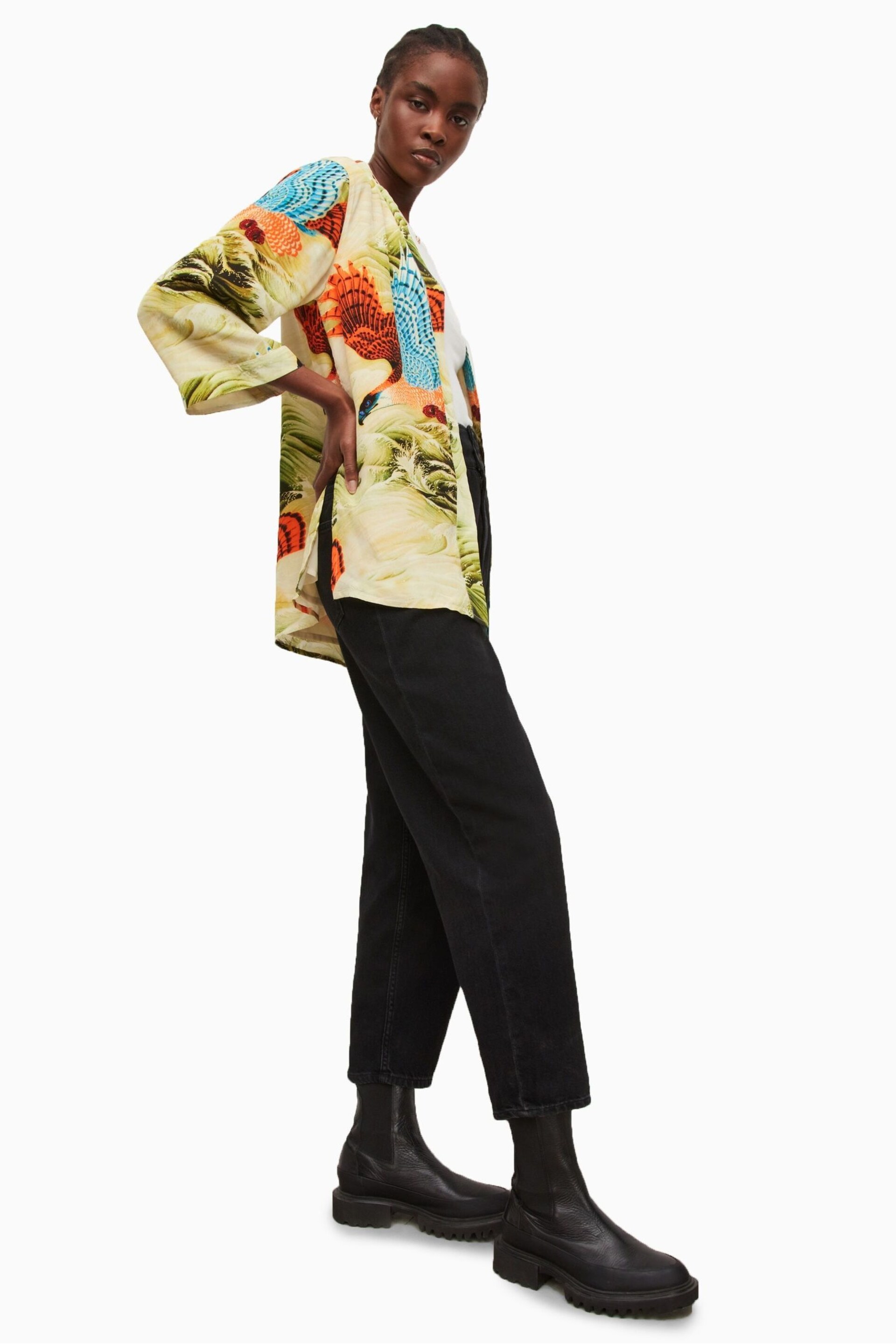 AllSaints Green Carina Swoop Kimono - Image 5 of 7