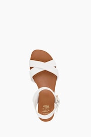 Dune London White Wide Fit Landie Cross Strap Comfort Sandals - Image 5 of 7