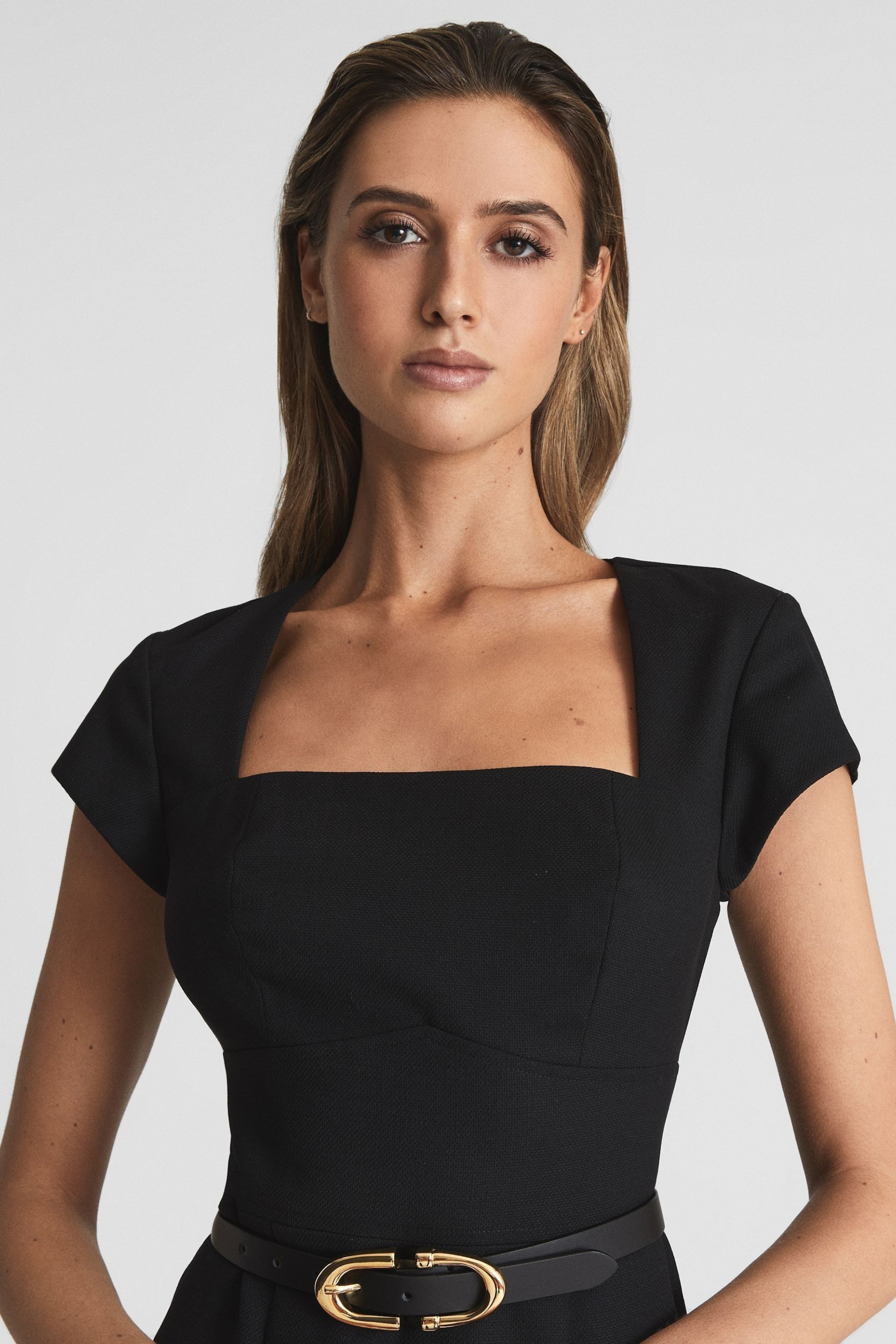Reiss Black Haisley Tailored Dress - Image 4 of 6