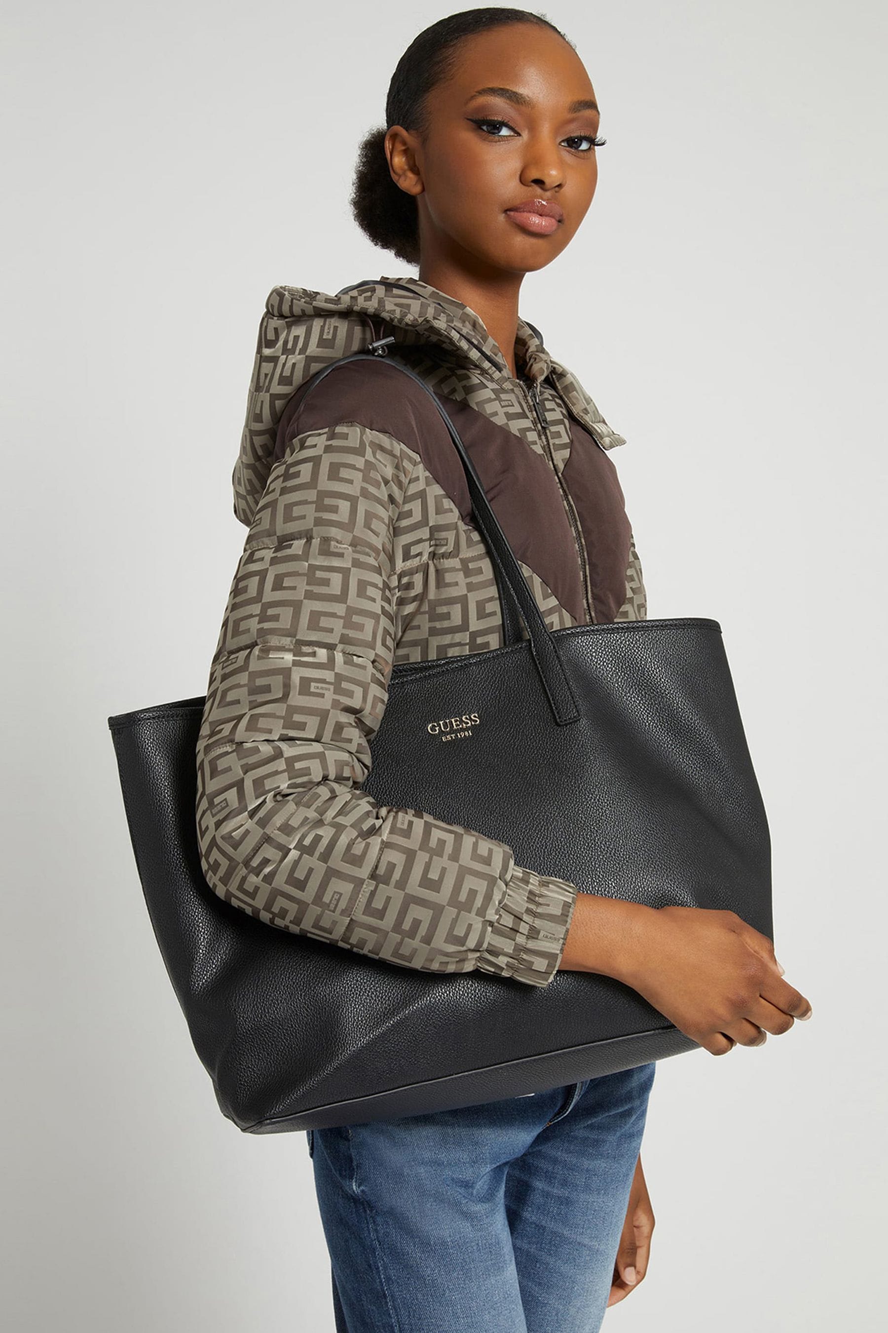 Buy Guess Vikky Large Black Tote Bag from Next Luxembourg