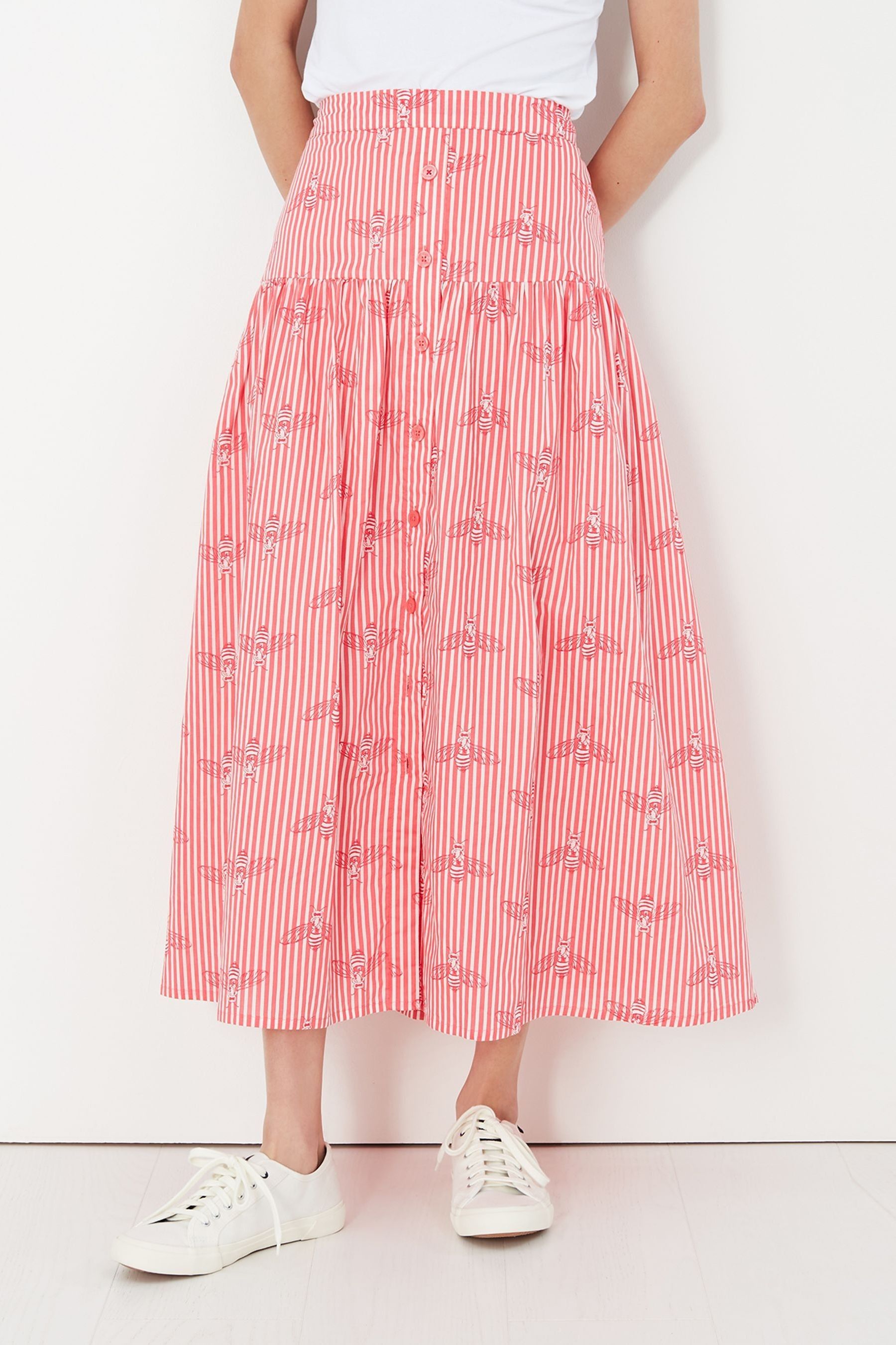 Buy Joules Maeve Coral Button Through Skirt from Next Luxembourg