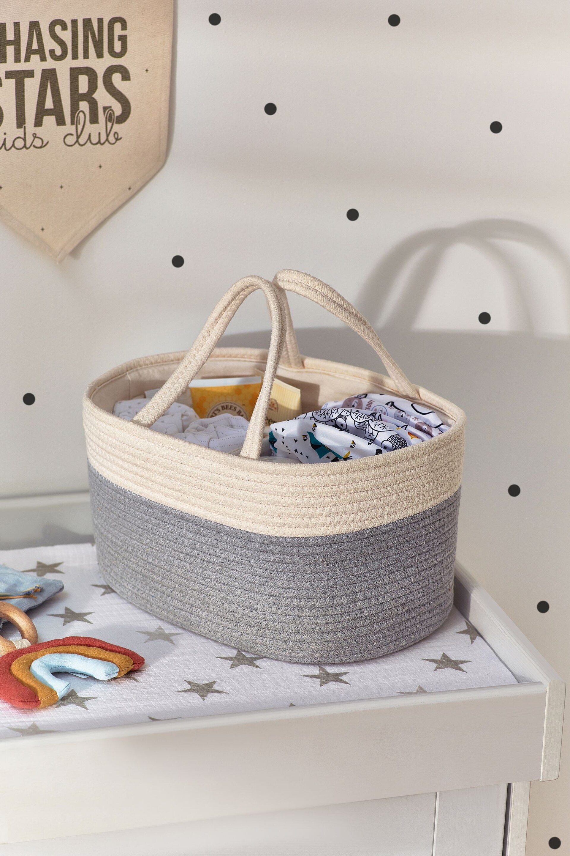 Cream Nursery Caddy Basket - Image 1 of 3