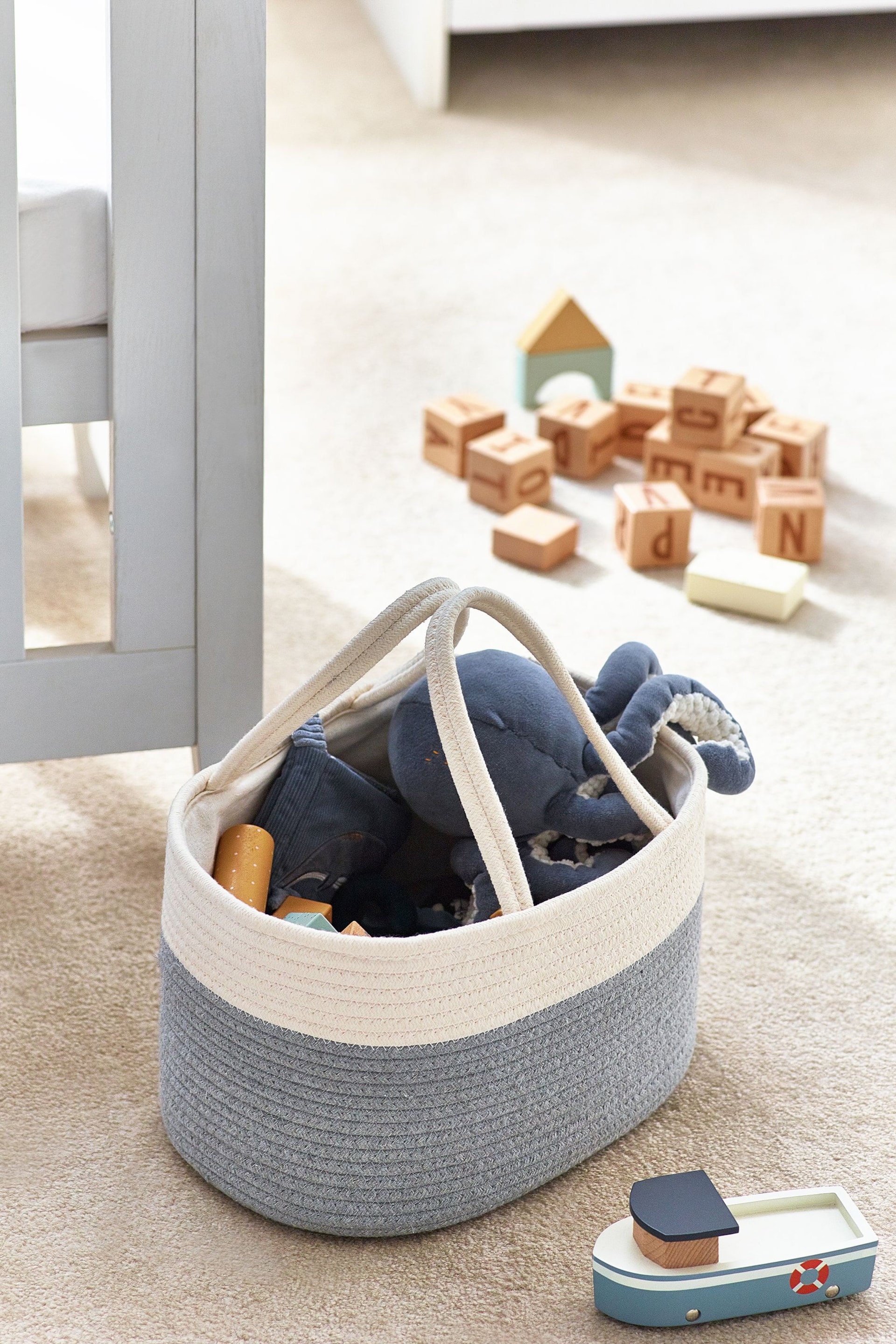 Cream Nursery Caddy Basket - Image 2 of 3