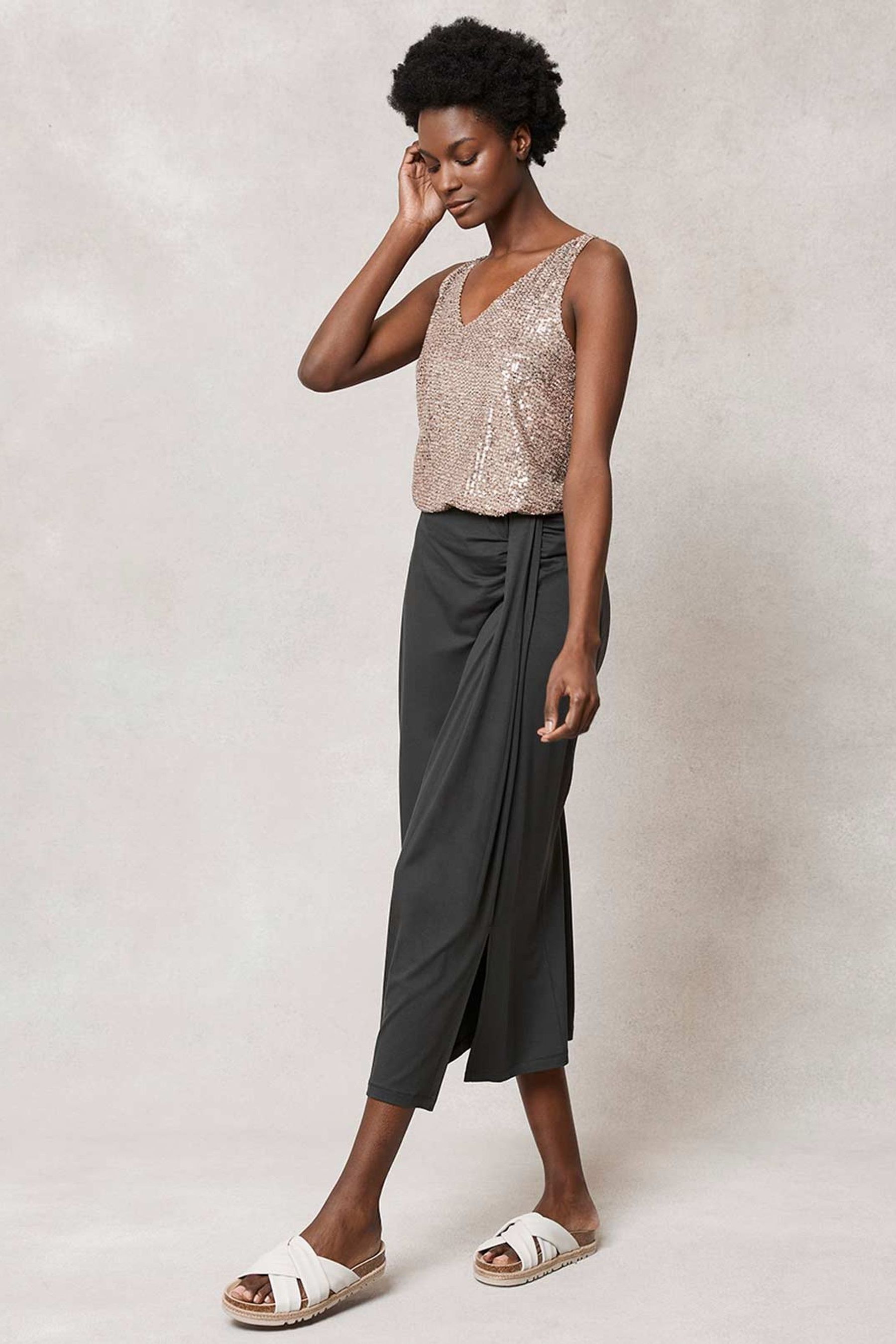 Green jersey midi skirt cheap