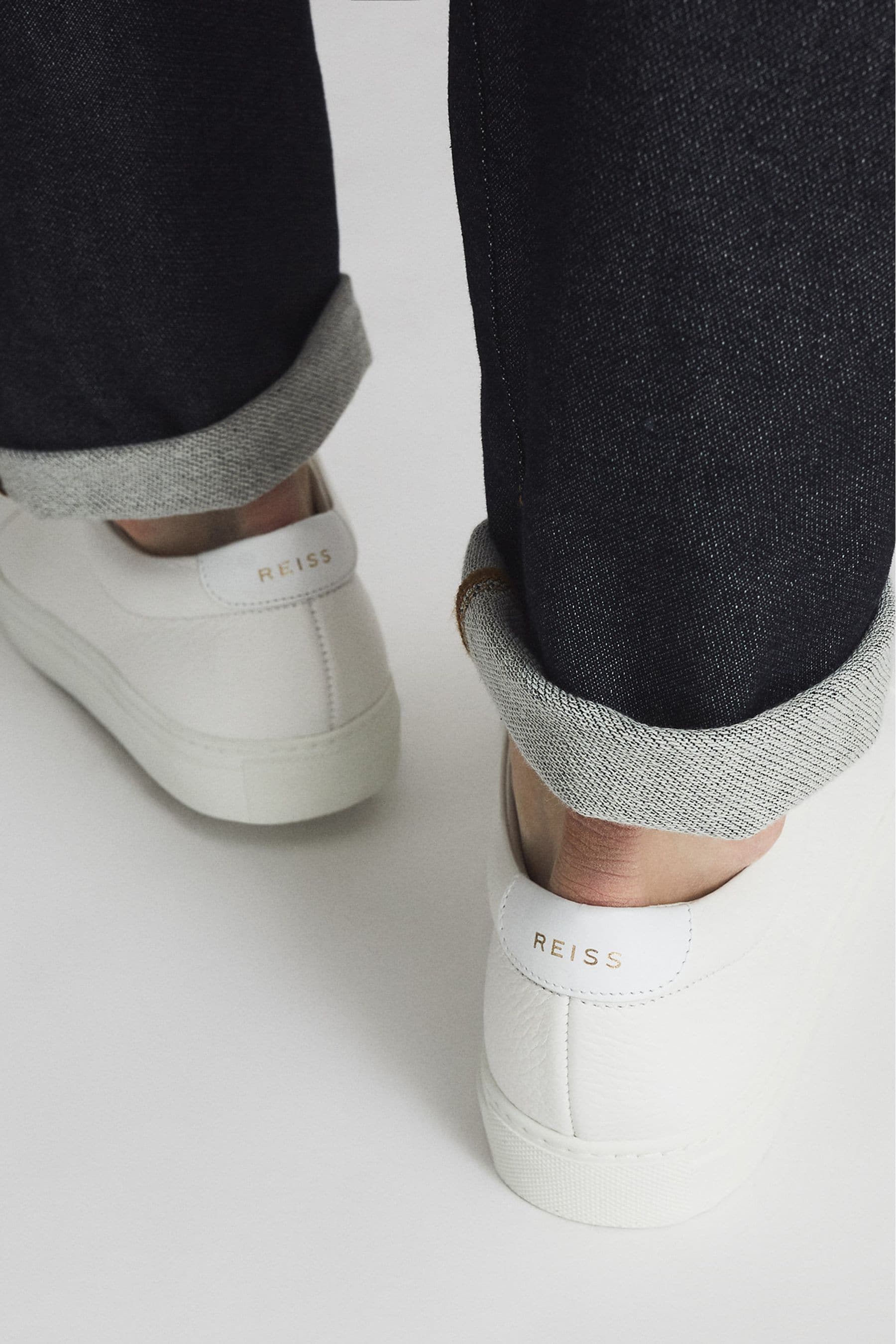 Buy Reiss White Luca Grained Leather Trainers from the Next UK online shop