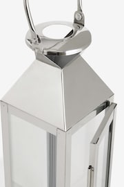 Silver Medium Metal And Glass Lantern - Image 5 of 9
