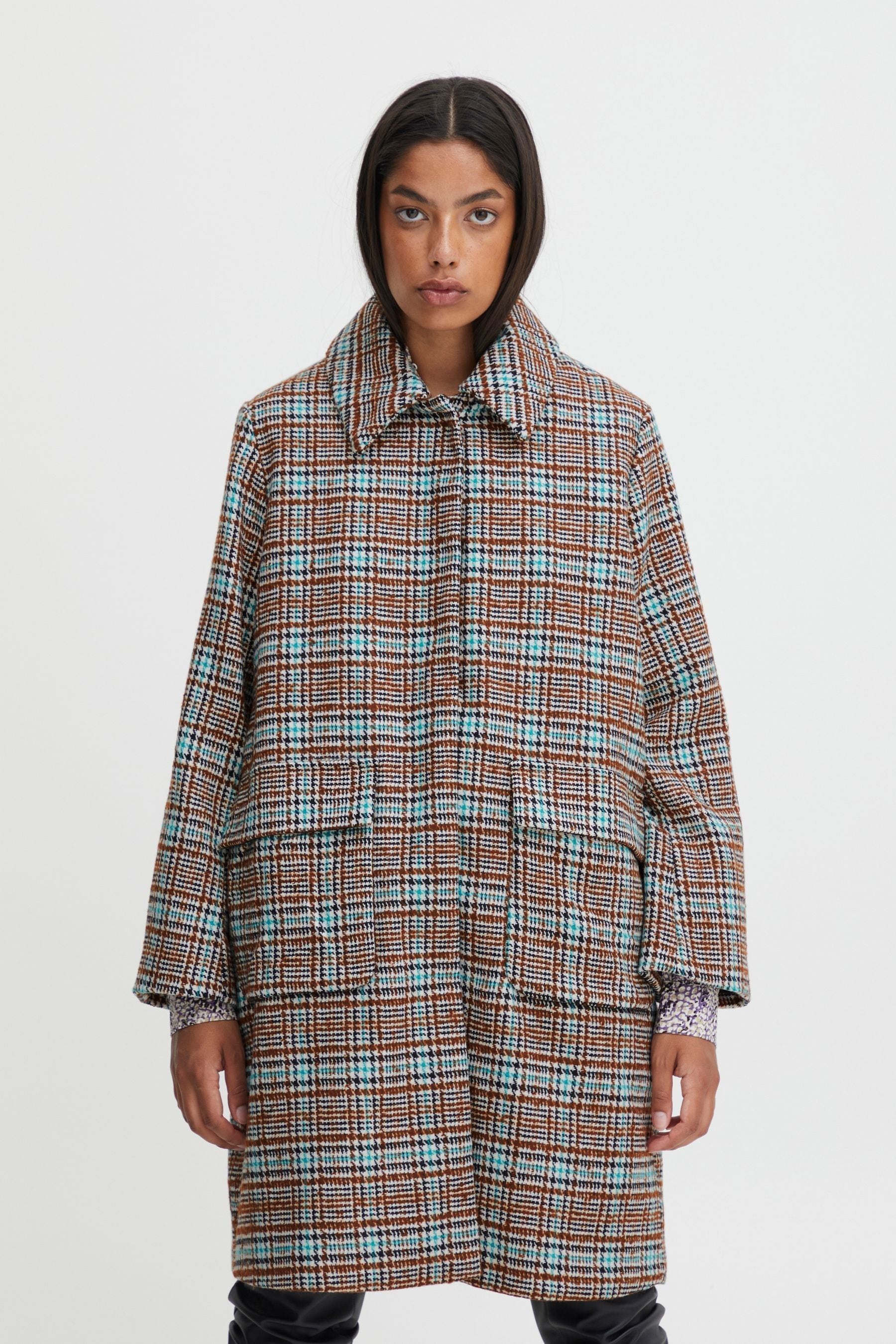 Ichi check padded coat shop