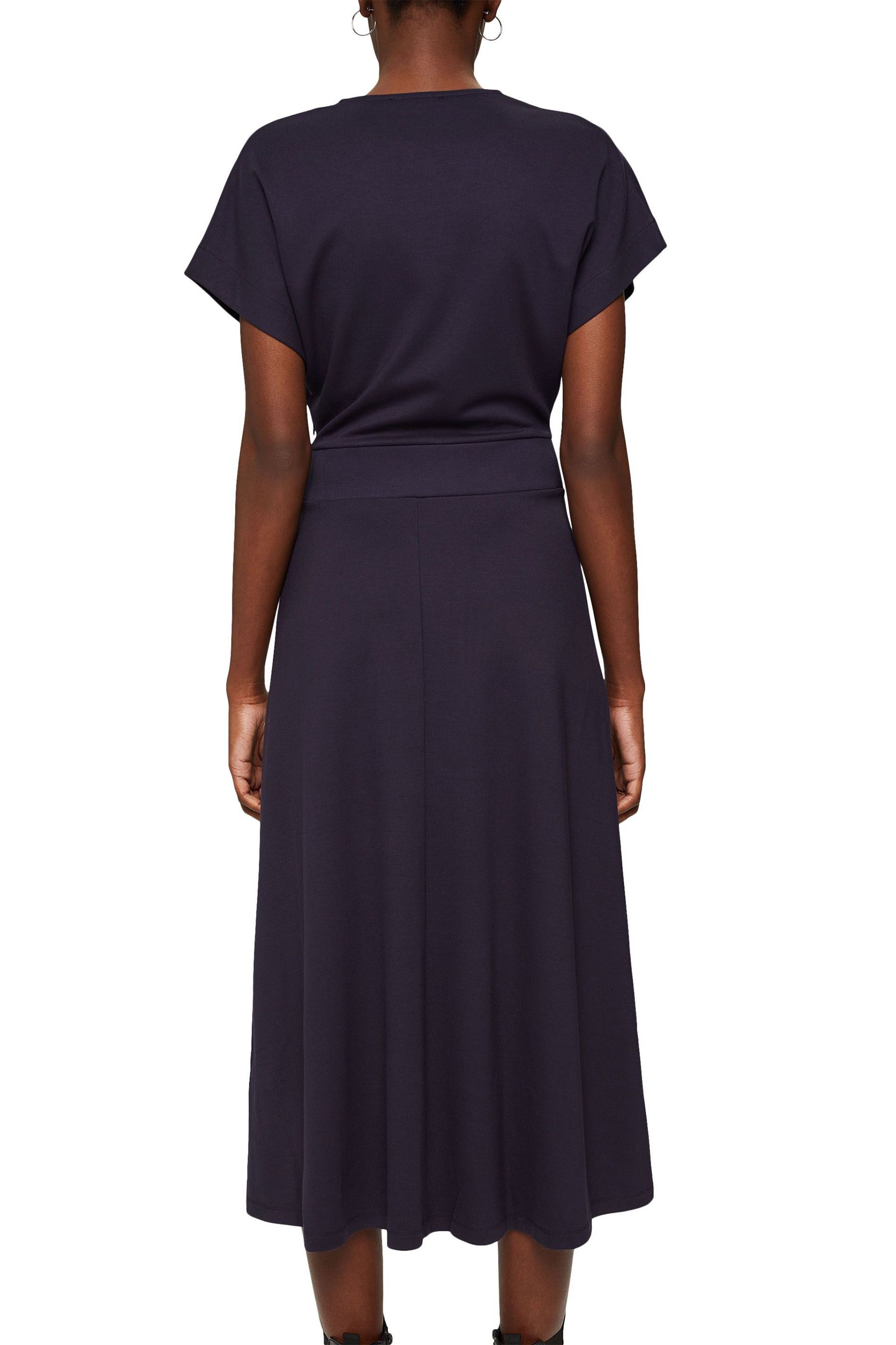 Buy Esprit Navy Blue Wrap Over Effect Jersey Dress from Next Luxembourg