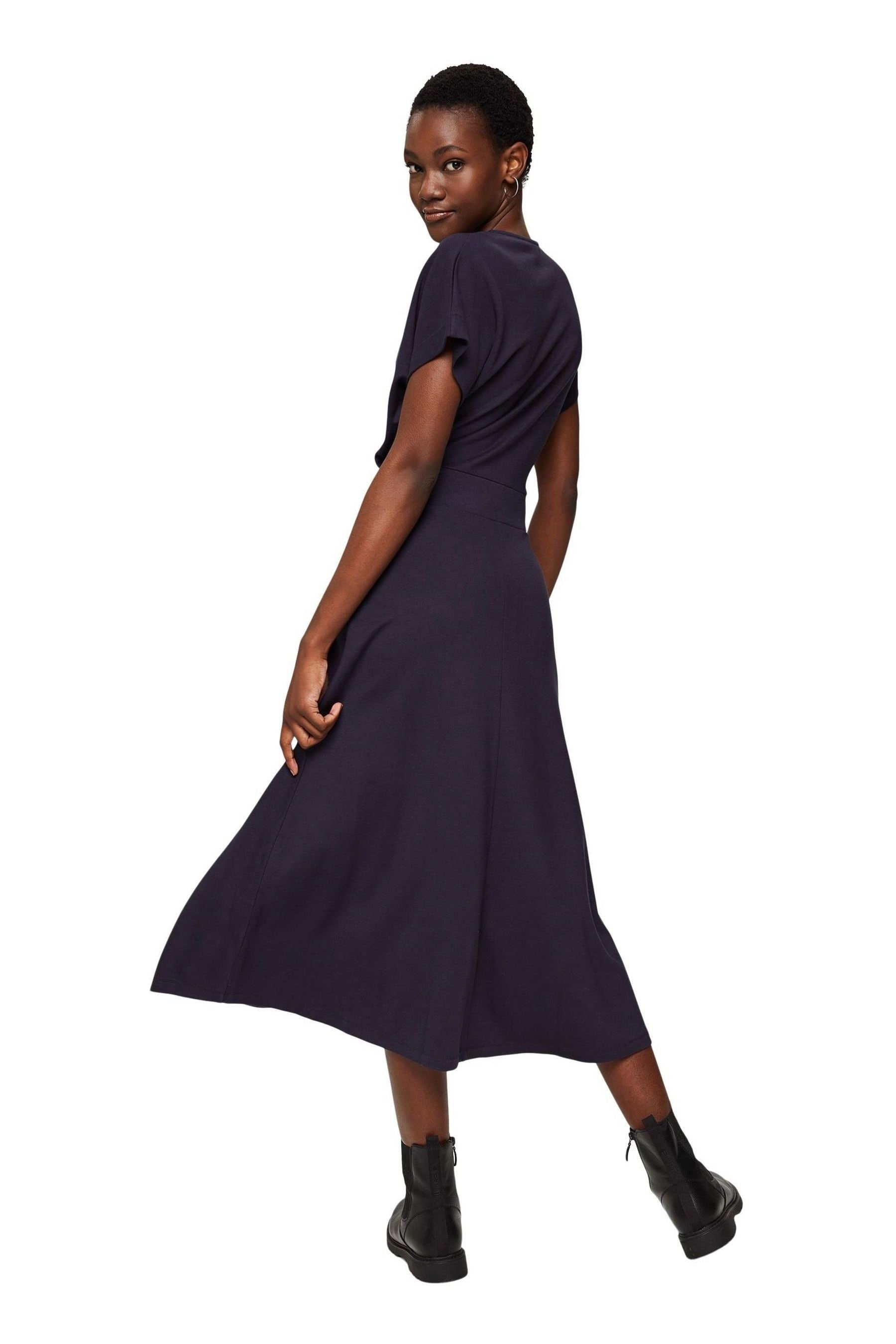 Buy Esprit Navy Blue Wrap Over Effect Jersey Dress from Next Luxembourg