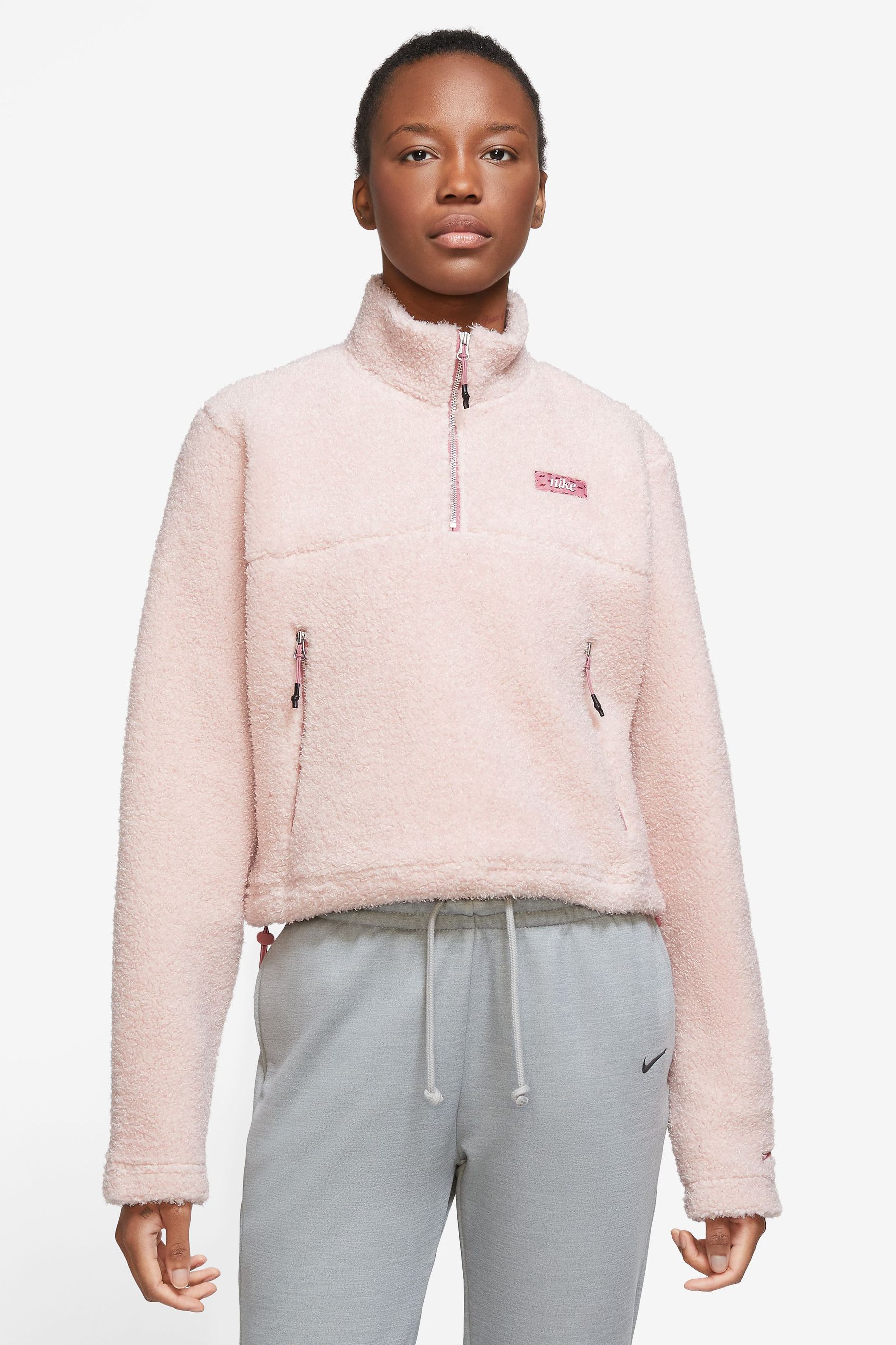 Nike pink half zip top online