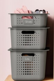 Orthex Grey Smartstore Set of 4 13L Baskets With Lids - Image 3 of 6