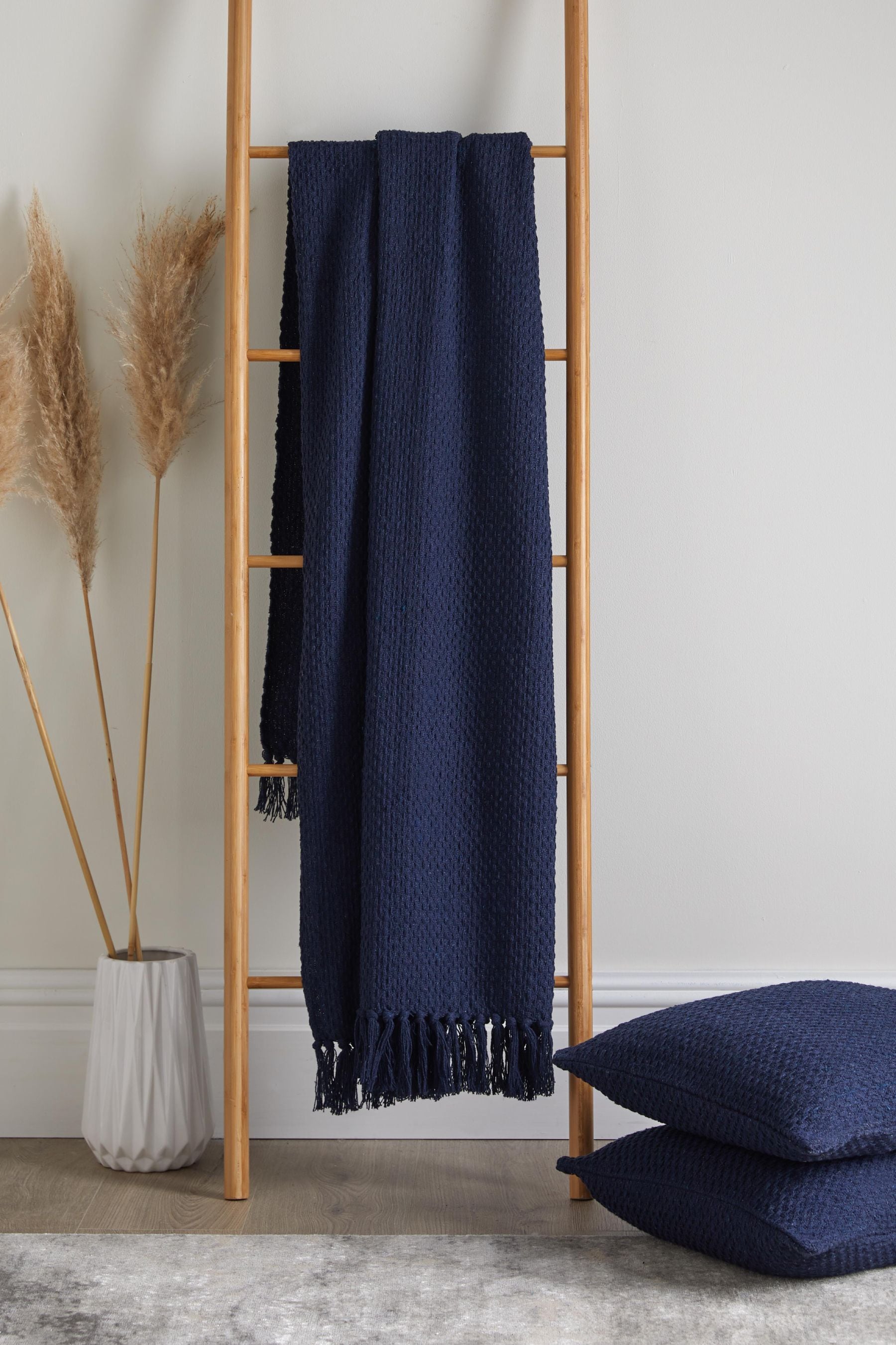 Buy Drift Home Blue Hayden 100 Recycled Cotton Throw from Next Singapore