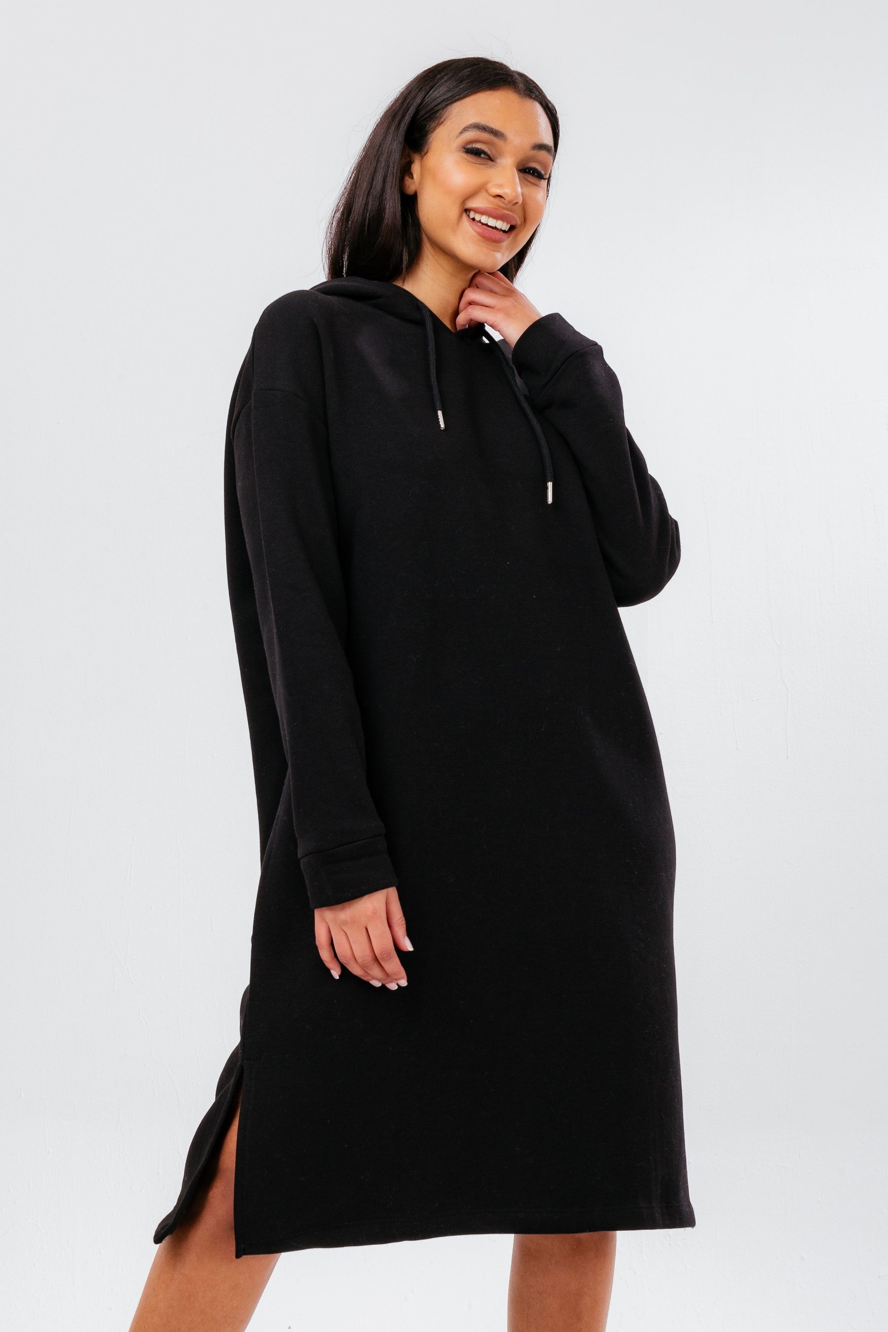 Buy Hype. Womens Black Oversized Hoodie Dress from Next Luxembourg