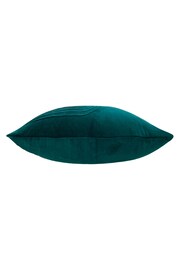 furn. Teal Blue Mangata Linear Cotton Velvet Cushion - Image 3 of 3