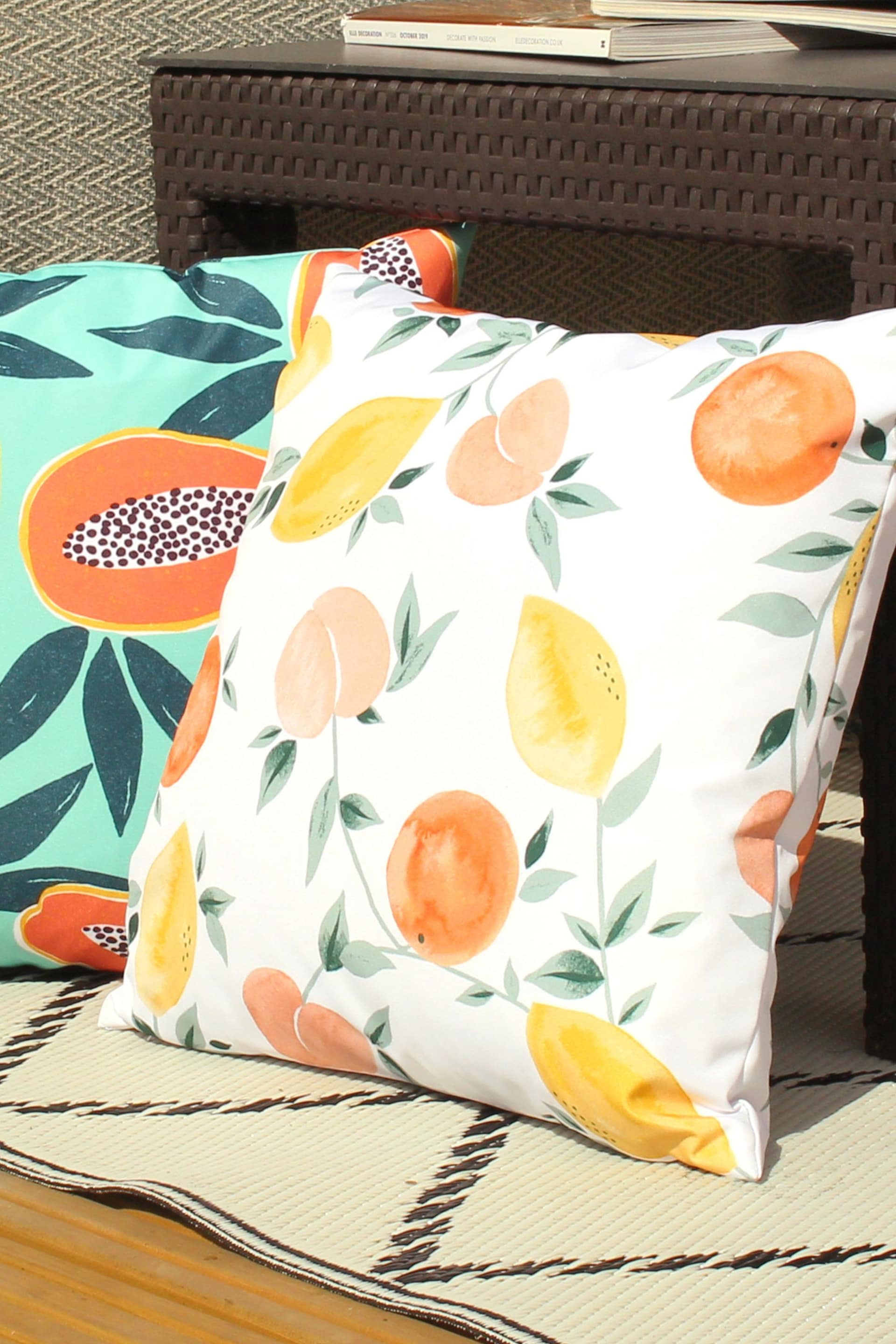 furn. White Les Fruits Water Resistant Outdoor Cushion - Image 2 of 5