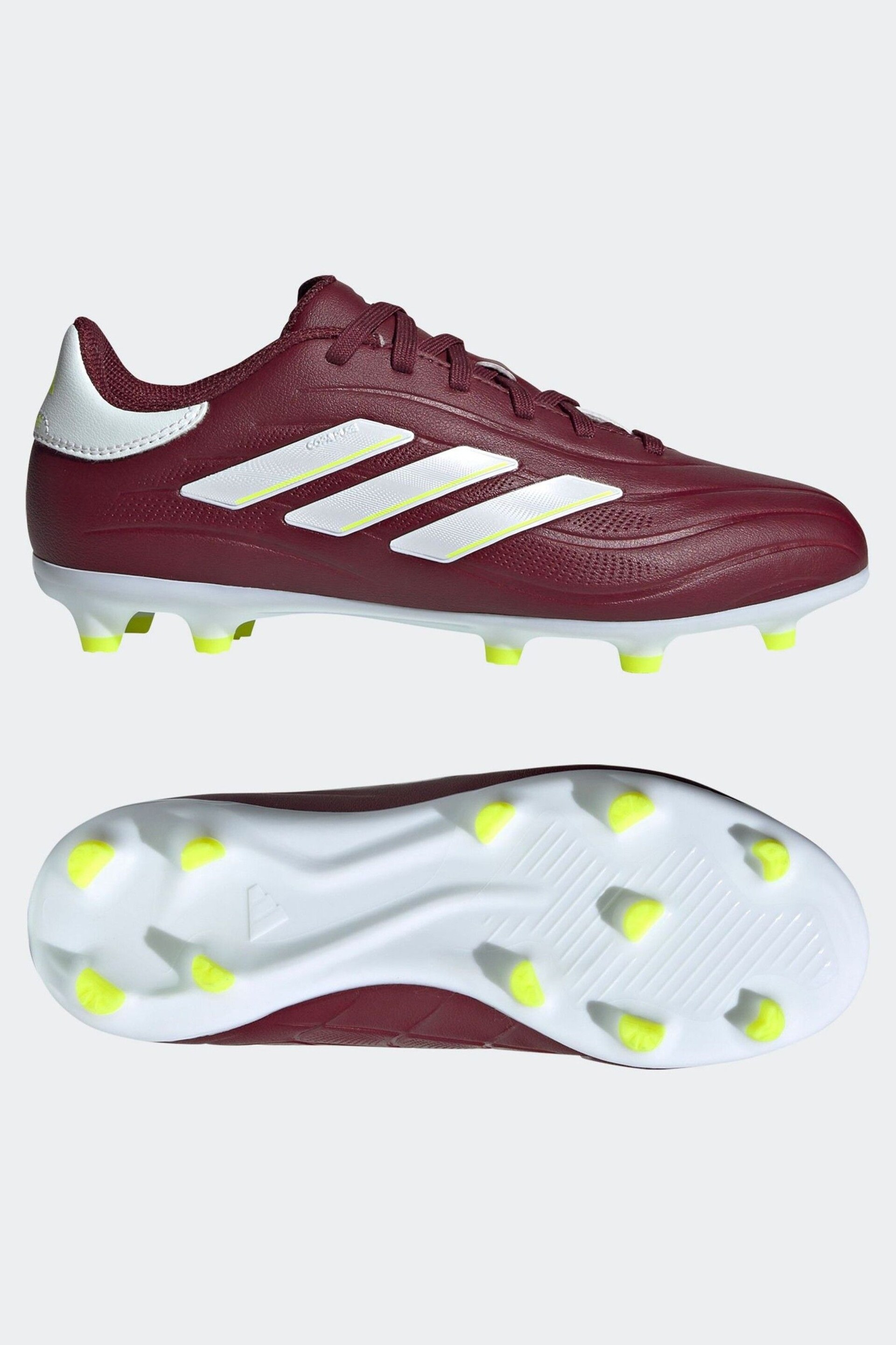 adidas Red/White Football Copa Pure II League Firm Ground Kids Boots - Image 3 of 12