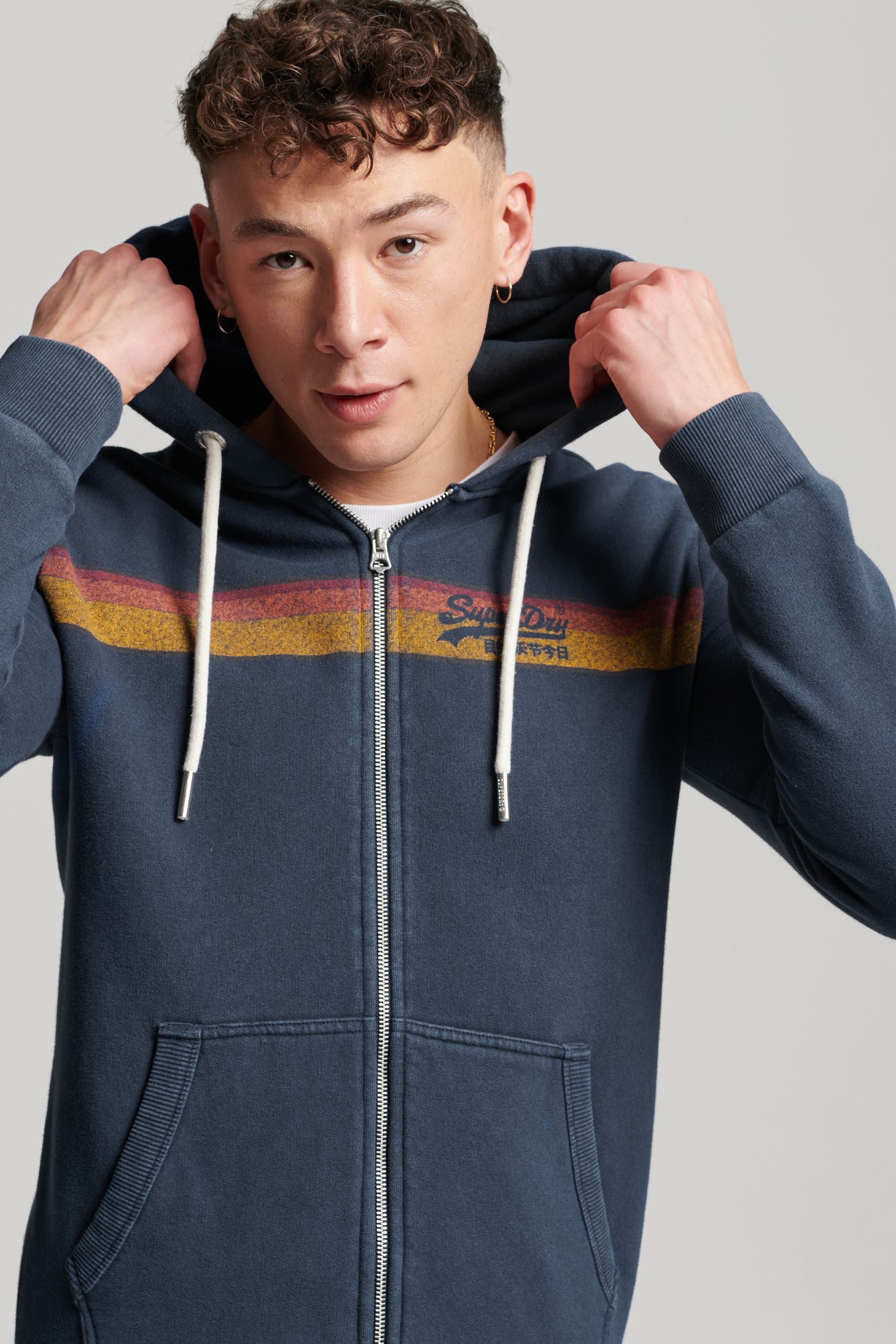Buy Superdry Blue Vintage Logo Cali Zip Hoodie from Next Luxembourg