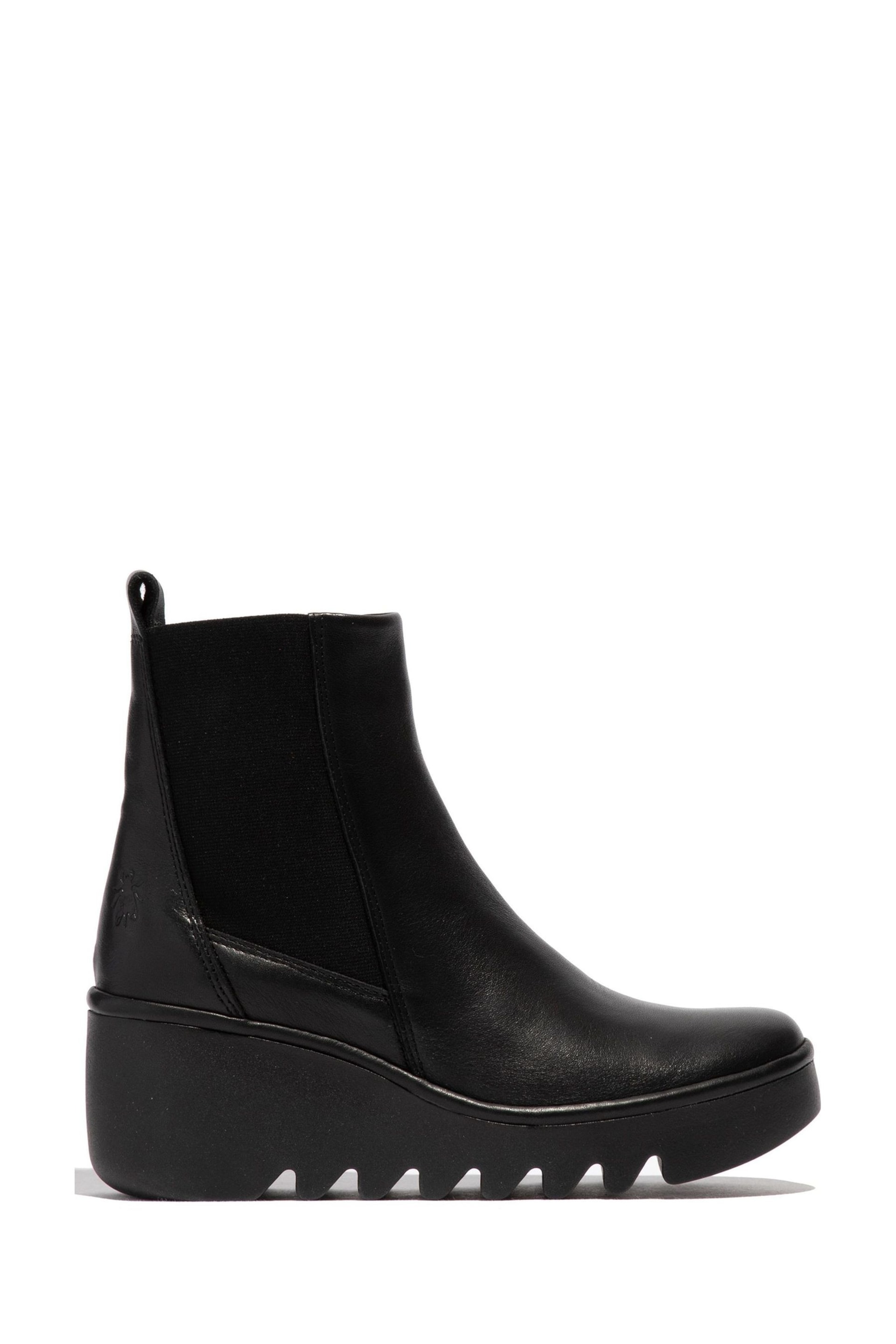 Fly London Bagu Black Wedge Boots - Image 1 of 4