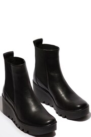 Fly London Bagu Black Wedge Boots - Image 3 of 4