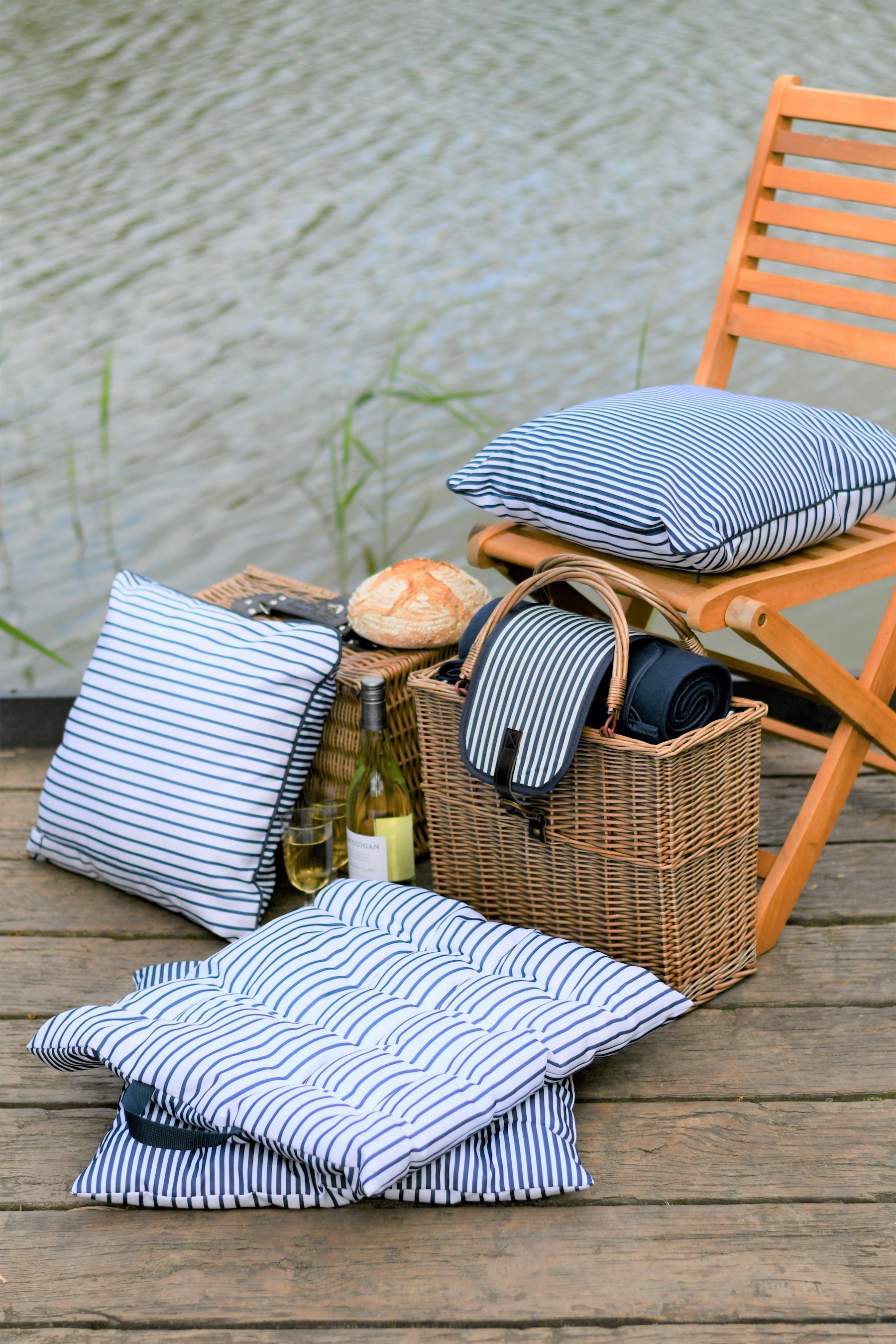 Buy Navigate Blue Three Rivers Floor Cushion from Next Luxembourg