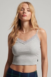 Superdry Grey Relaxed Stripe Cami Top - Image 1 of 5