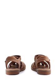 Start Rite Tan Brown Pier Leather Classic Riptape Sandals Standard Width Fitting - Image 4 of 6