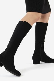 Dune London Black Tayla Smart Stretch High Leg Boots - Image 1 of 6