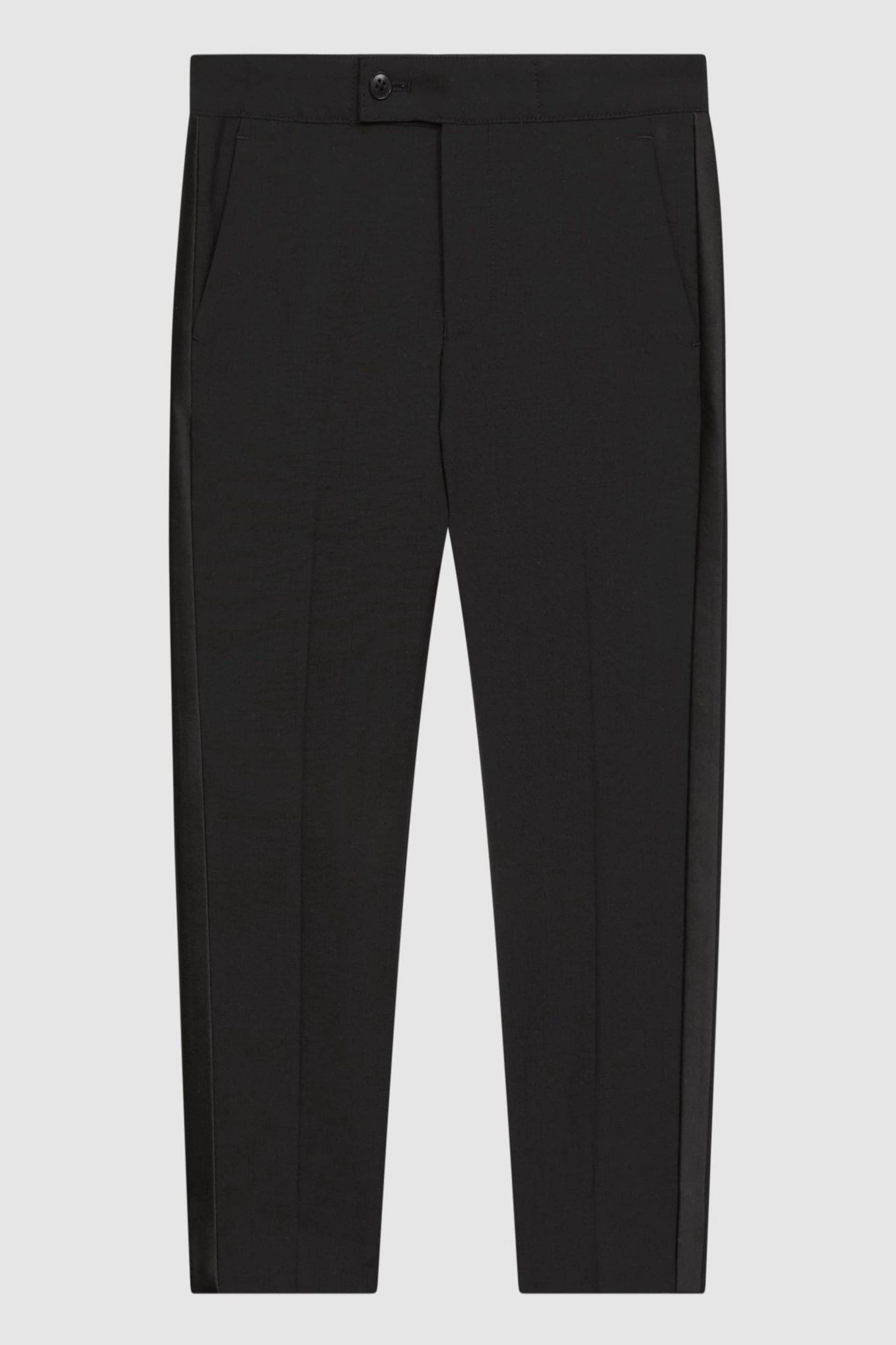 Reiss Black Knightsbridge Junior Tuxedo Trousers - Image 2 of 6