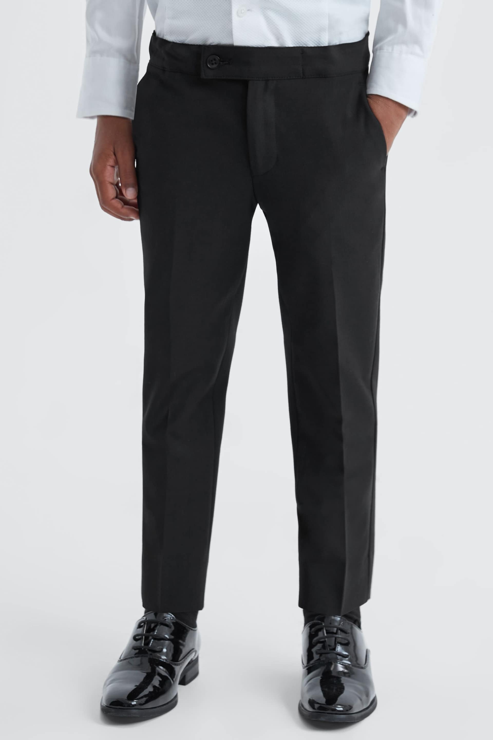 Reiss Black Knightsbridge Junior Tuxedo Trousers - Image 3 of 6