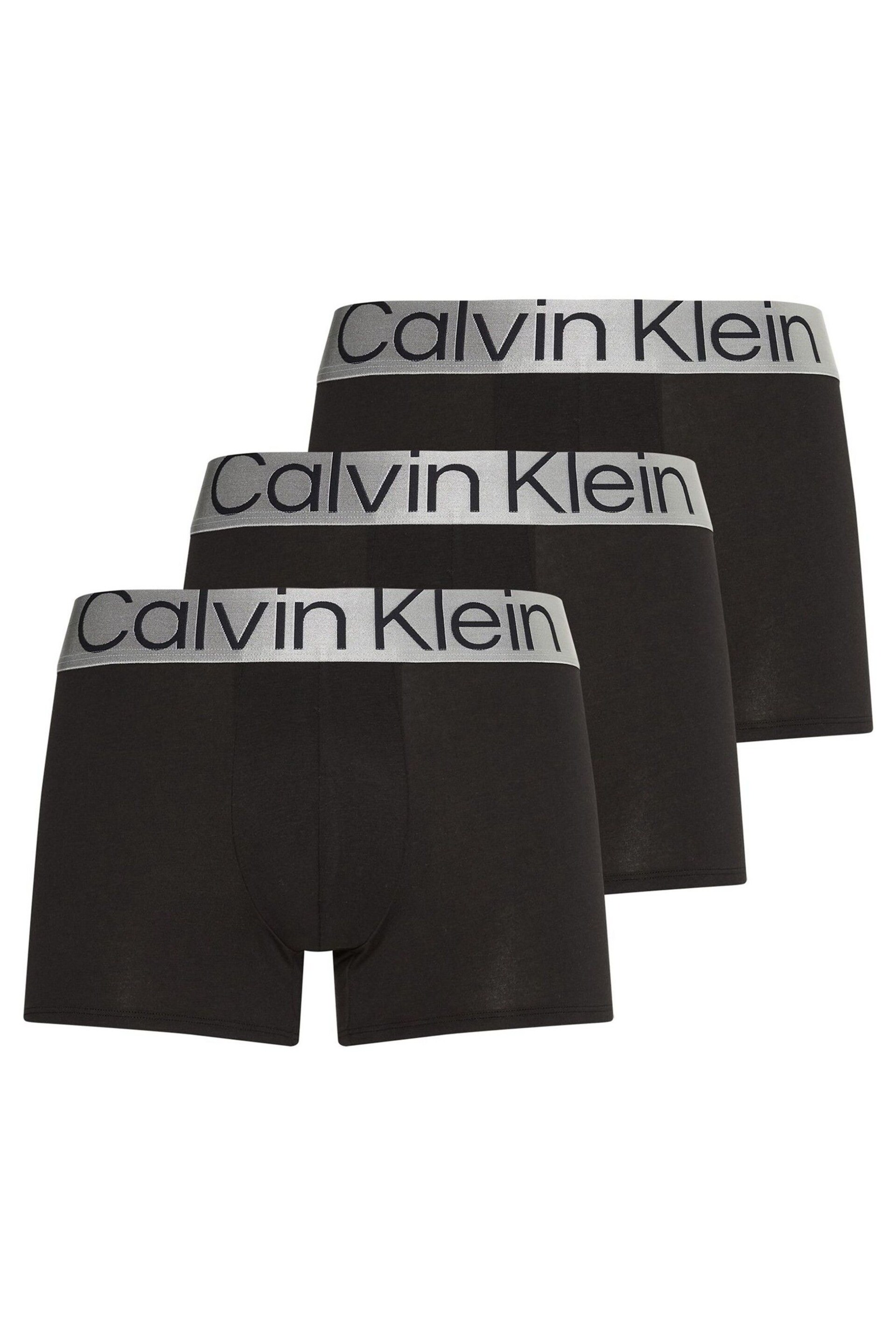 Calvin Klein Black Sustainable Steel Trunks 3 Pack - Image 1 of 5