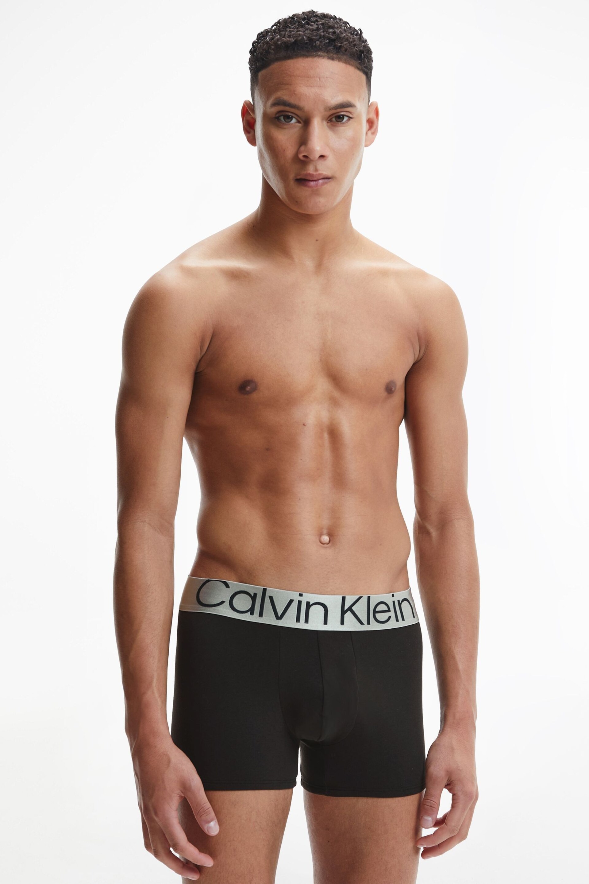 Calvin Klein Black Sustainable Steel Trunks 3 Pack - Image 2 of 5