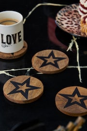 Rockett St George Set of 2 Wood Studio Star Set of 4 Coasters - Image 1 of 3