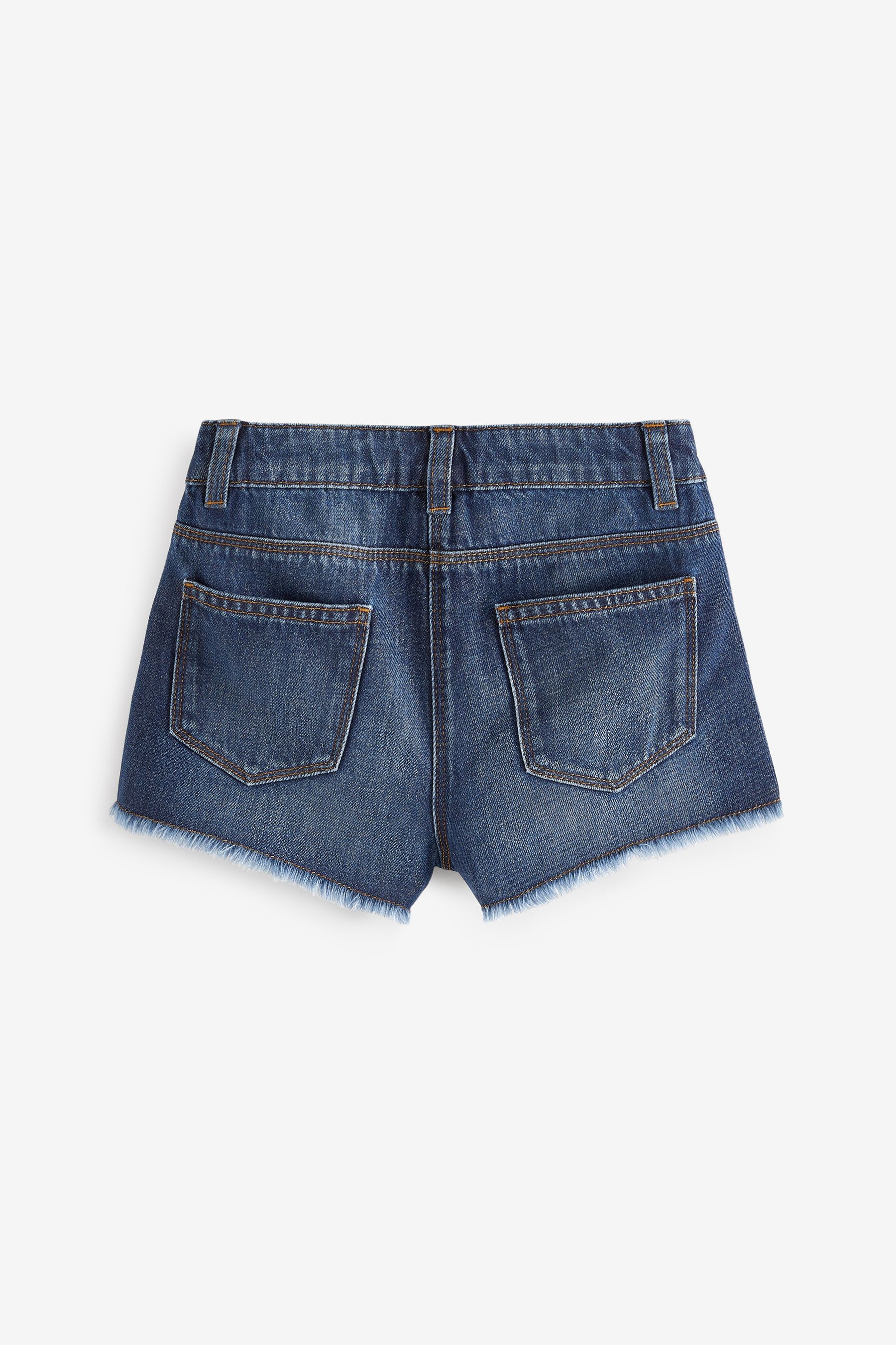 Womens dark blue denim shorts top