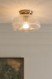 Brass Lexington Flush Fitting Ceiling Light - Image 1 of 5