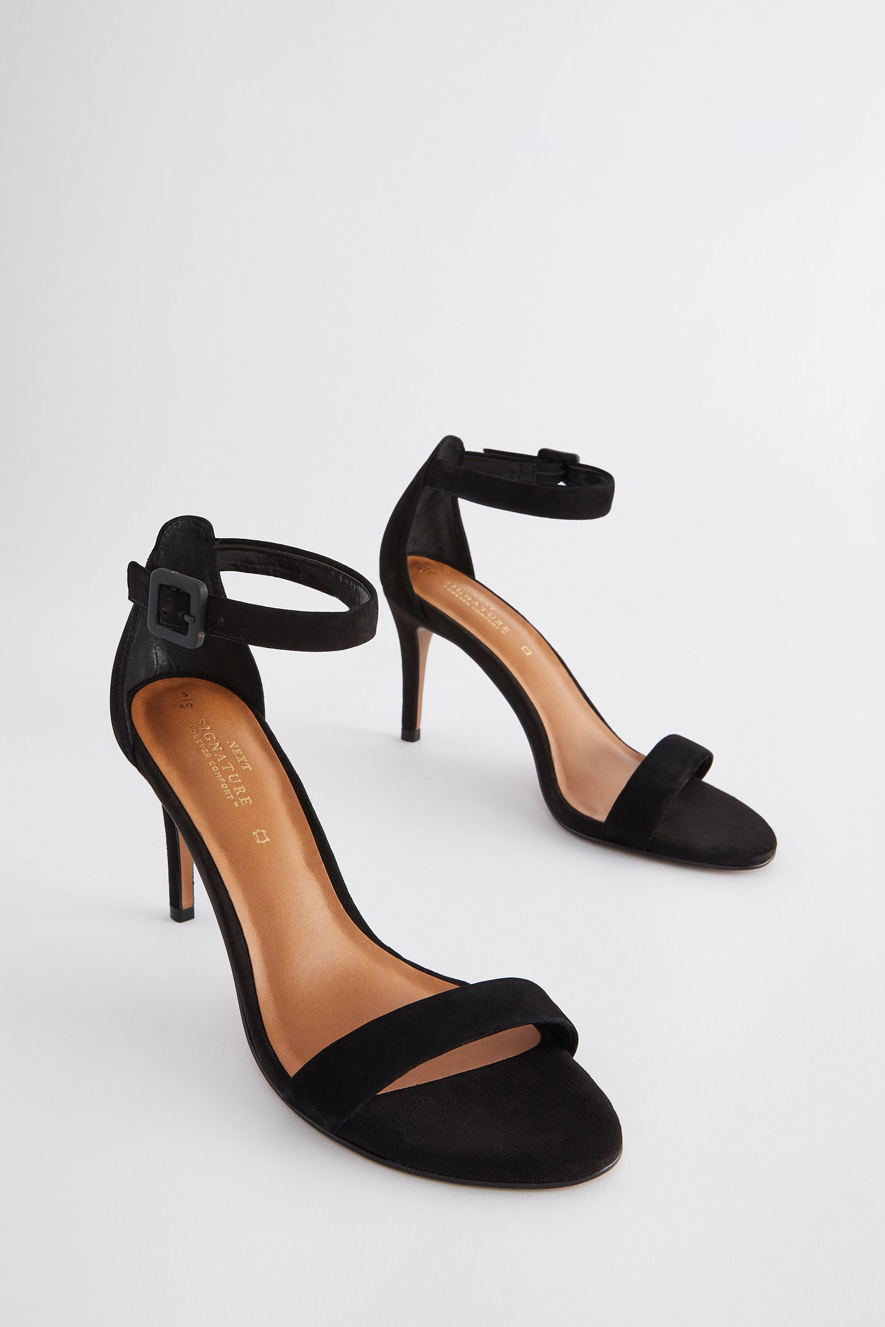 Buy Black Signature Leather Mid Heel Sandals from Next Canada