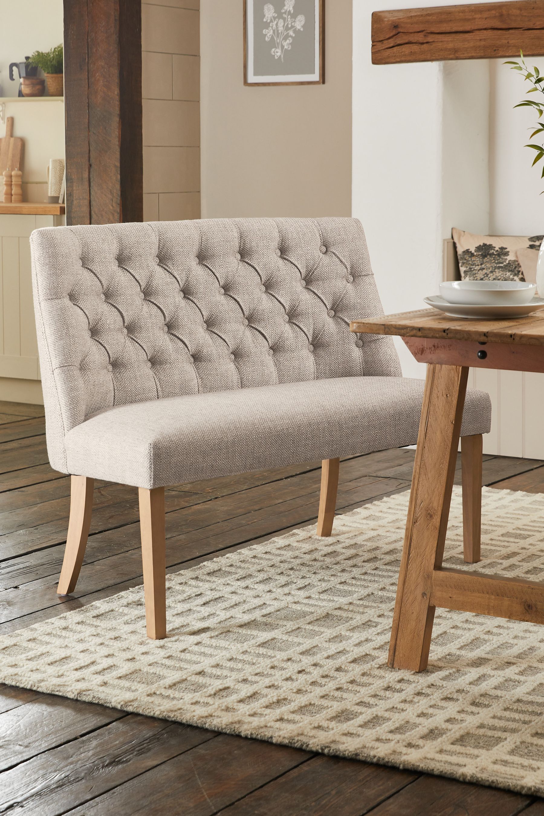 Table with high back bench deals