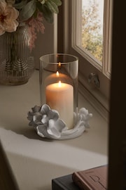 White Magnolia Flower Hurricane Candle Holder - Image 2 of 4
