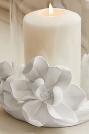 White Magnolia Flower Hurricane Candle Holder - Image 3 of 4