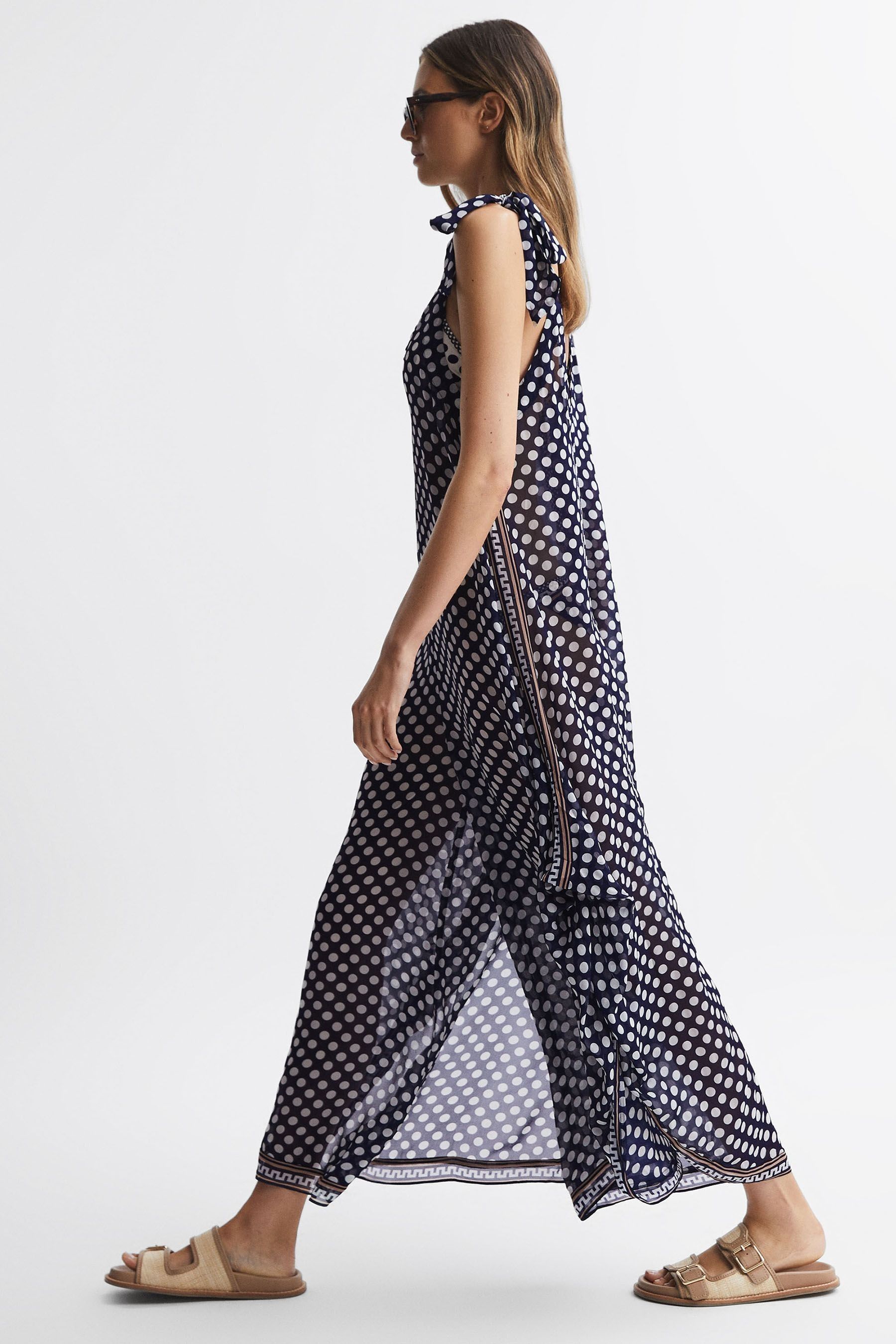 Buy Reiss Navy White Tilly Polka Dot Wide Leg Jumpsuit from Next Iceland