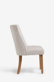 Set of 2 Chunky Weave Mid Natural Wolton Collection Luxe Light Wood Leg Dining Chairs - Image 5 of 8